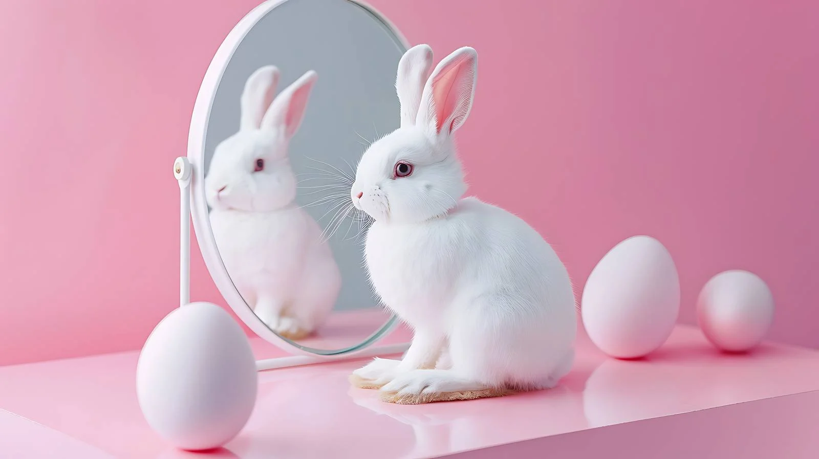 Easter Bunny Egg Mirror Reflection — free download from Dotvec