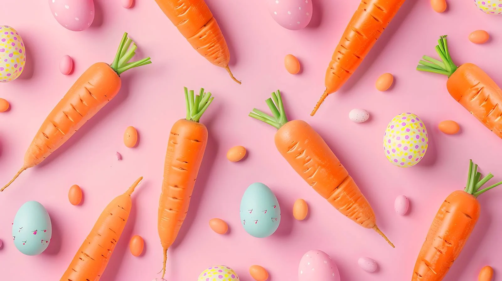 Vibrant Easter Carrot and Egg Pattern — free download from Dotvec