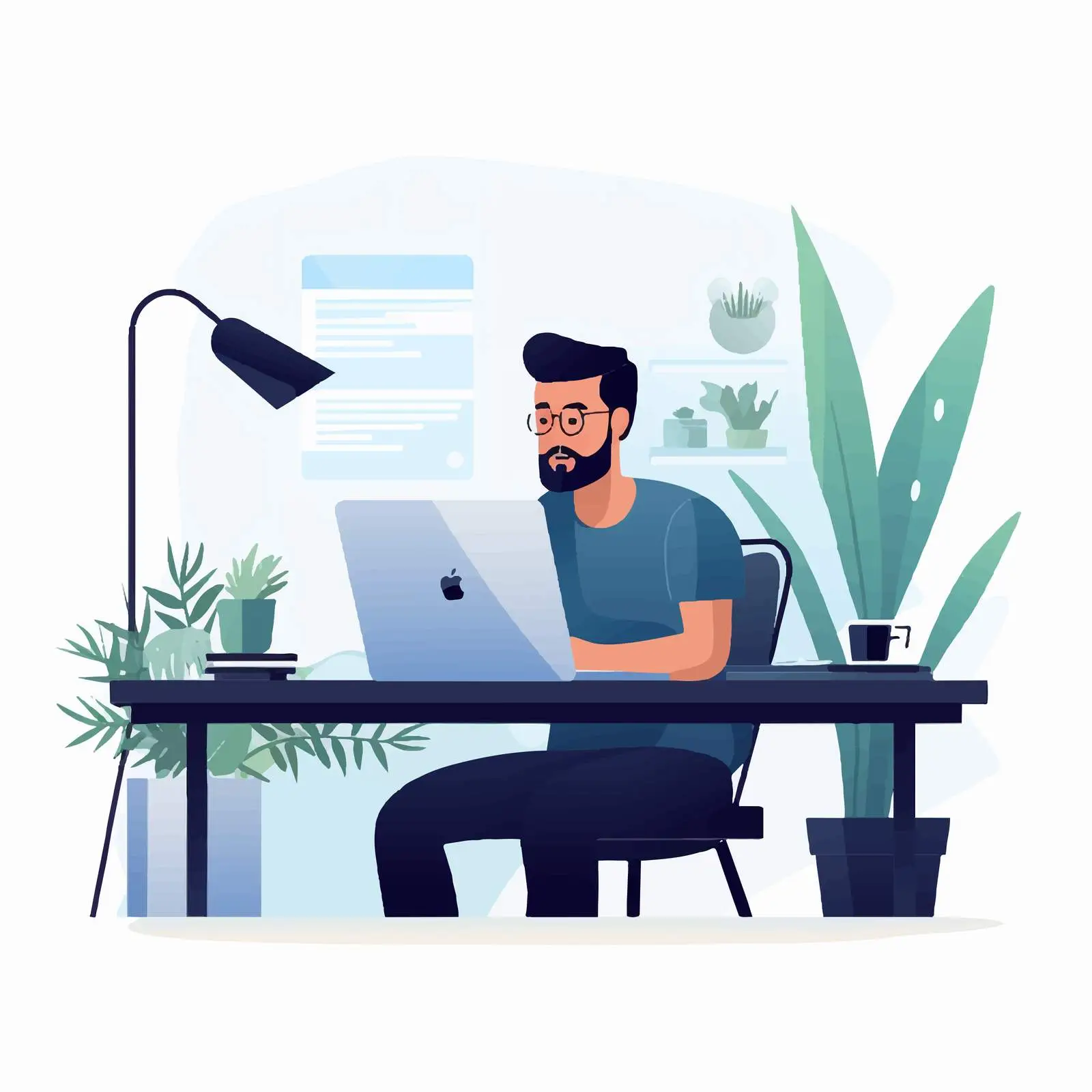 Creative Designer Working at Computer Desk — free download from Dotvec