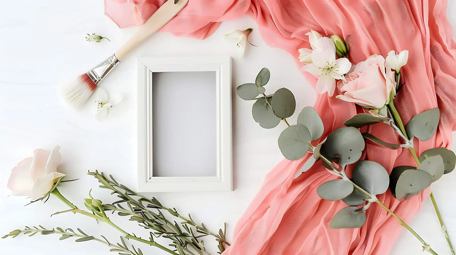 Festive Pink Photo Frame Mockup Display — free download from Dotvec