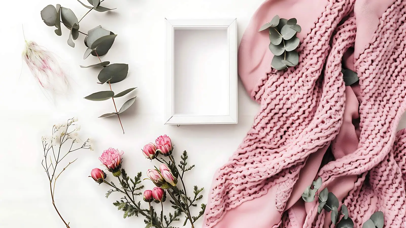 Festive Photo Frame Mockup in Pink — free download from Dotvec