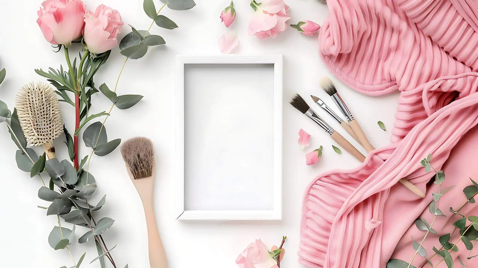Festive Pink Photo Frame Mockup Composition — free download from Dotvec