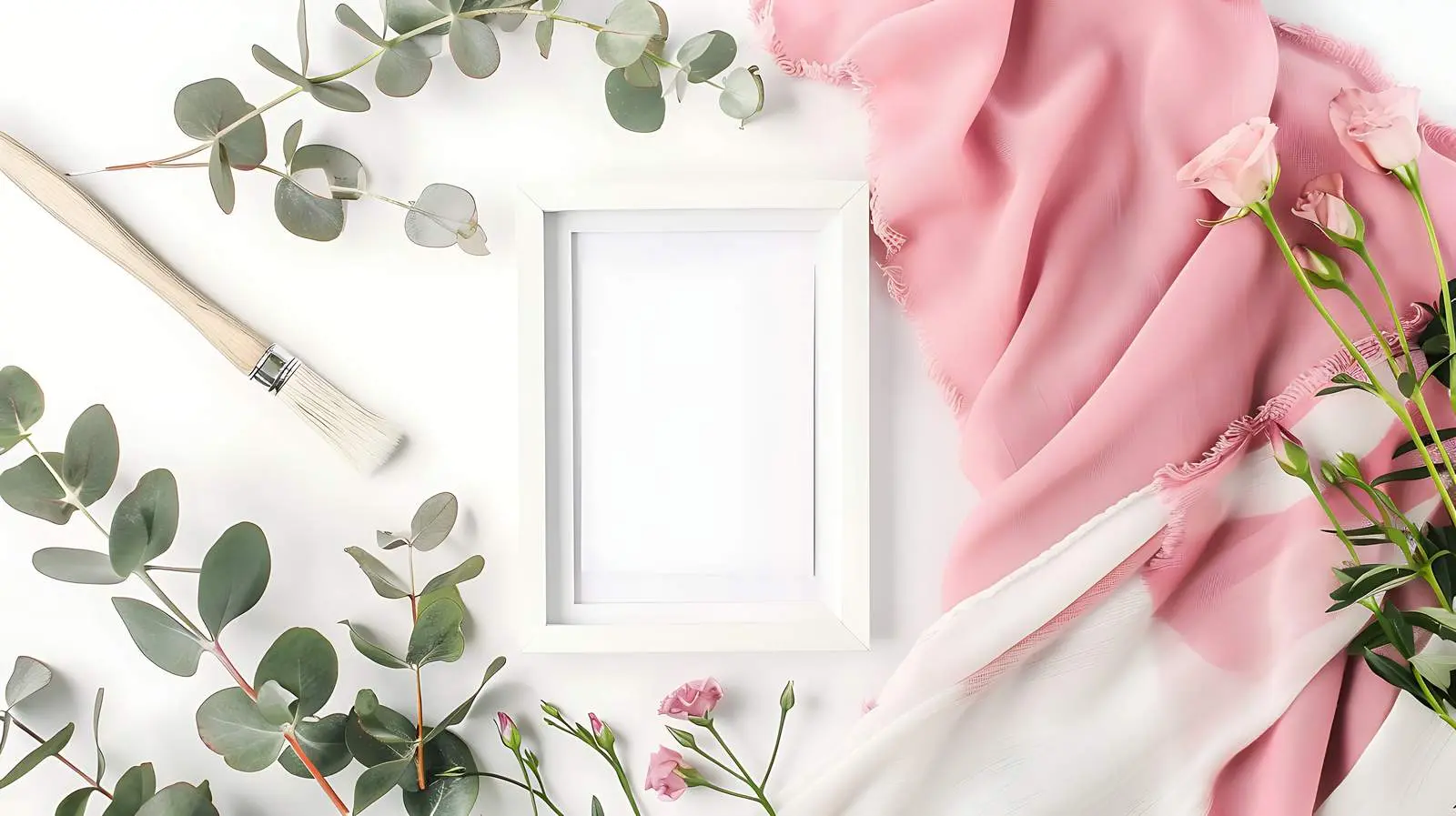 Festive Pink Photo Frame Mockup Composition – free plus image from Dotvec