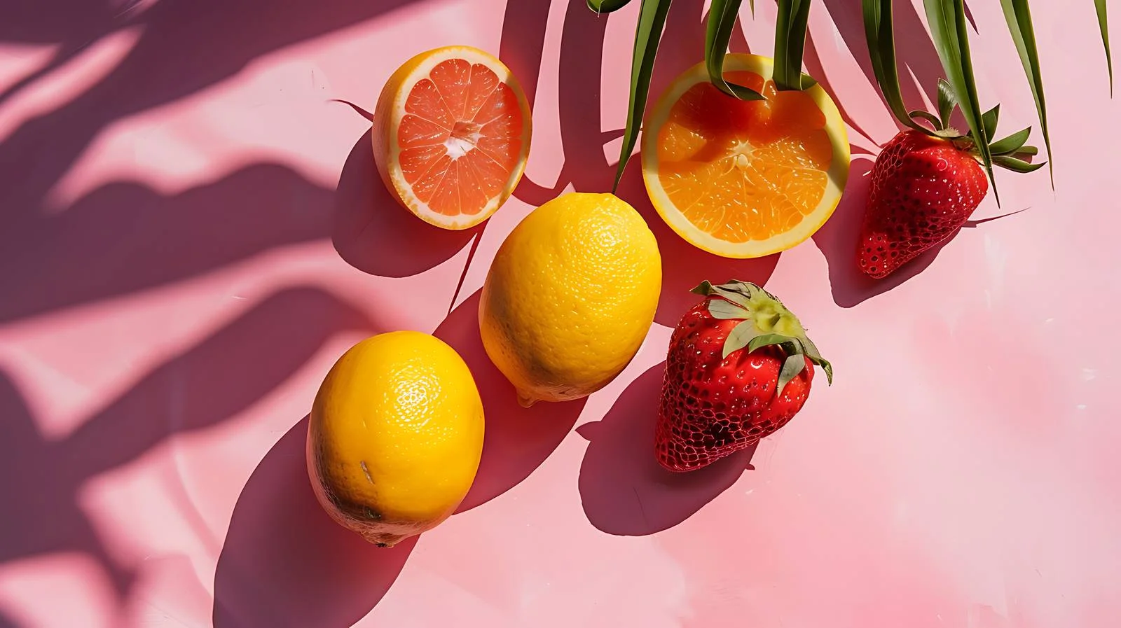 Vibrant Fruit Composition on Pink Background — free download from Dotvec