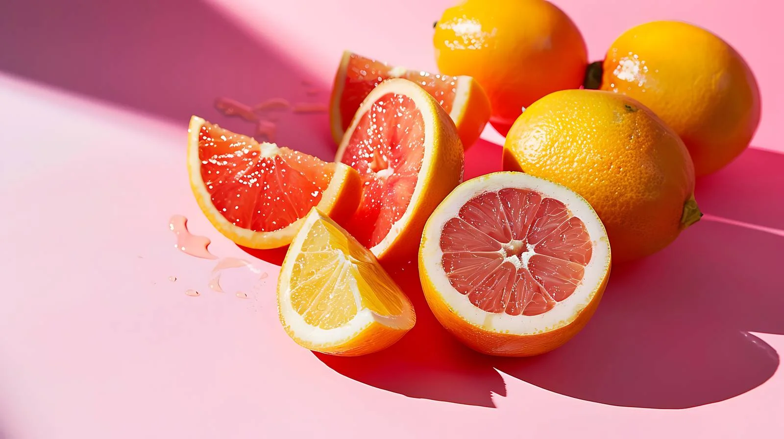 Vibrant Fruit Composition on Pink Background — free download from Dotvec