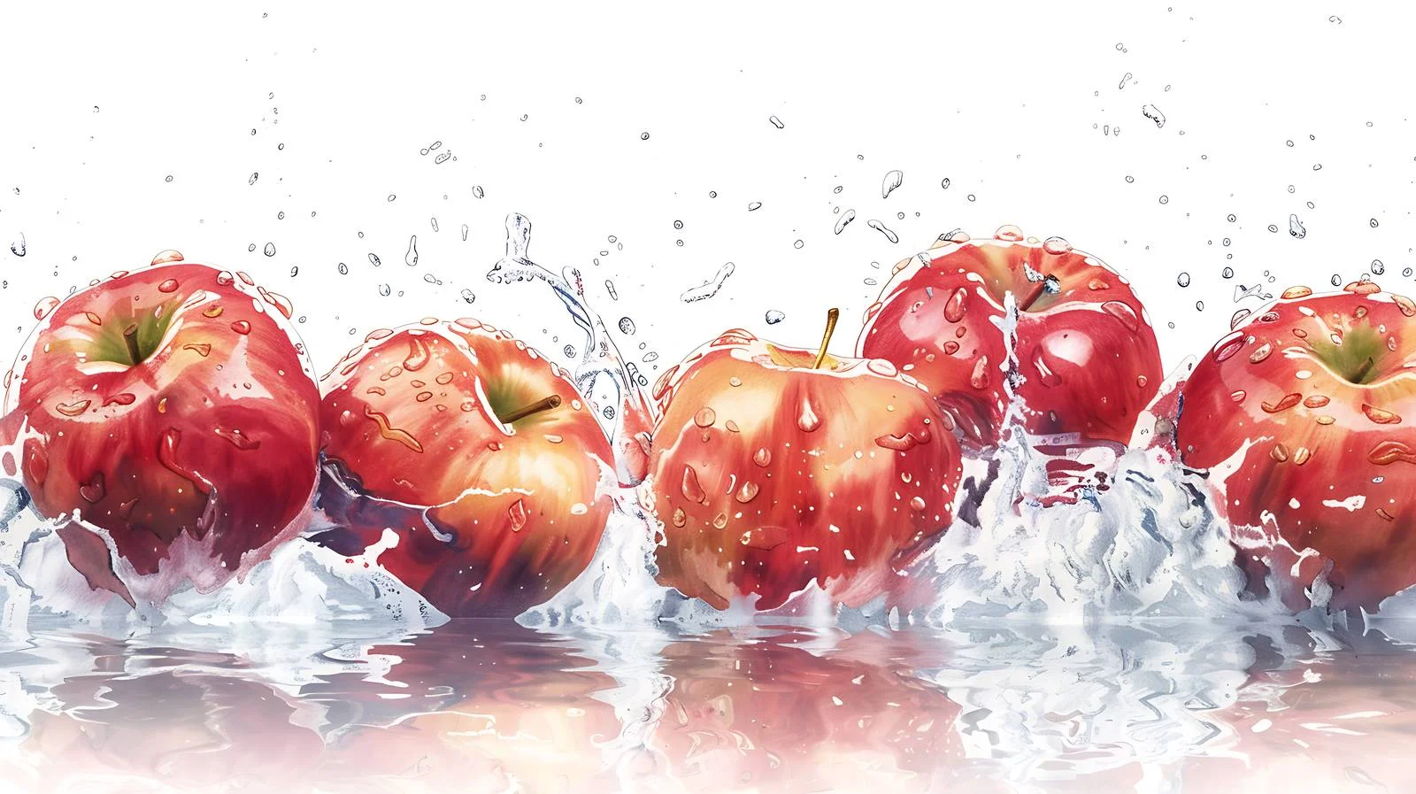 Artistic Apples in Water Illustration — free download from Dotvec