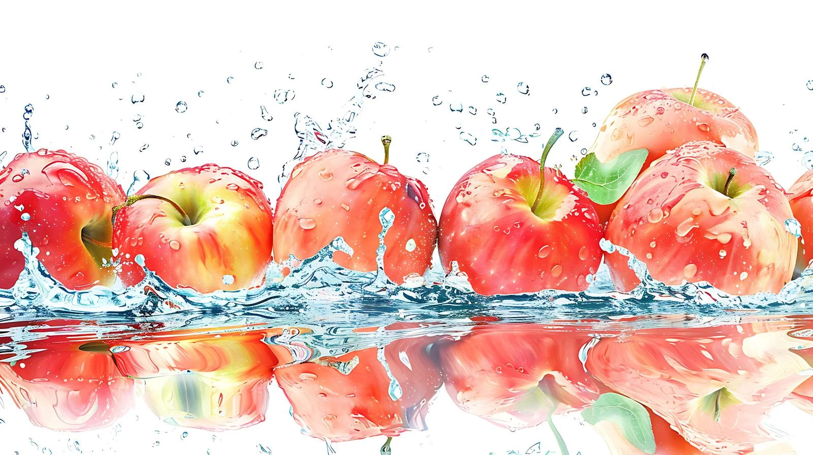 Vivid Apple Floats in Water Composition — free download from Dotvec