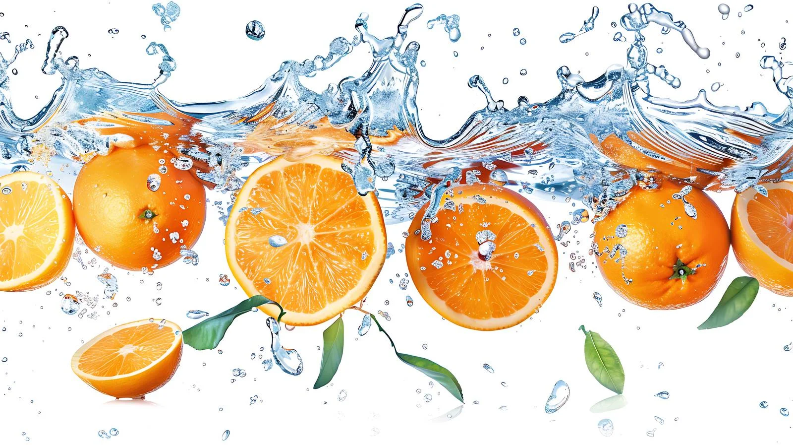 Vibrant Oranges Floating in Refreshing Water — free download from Dotvec