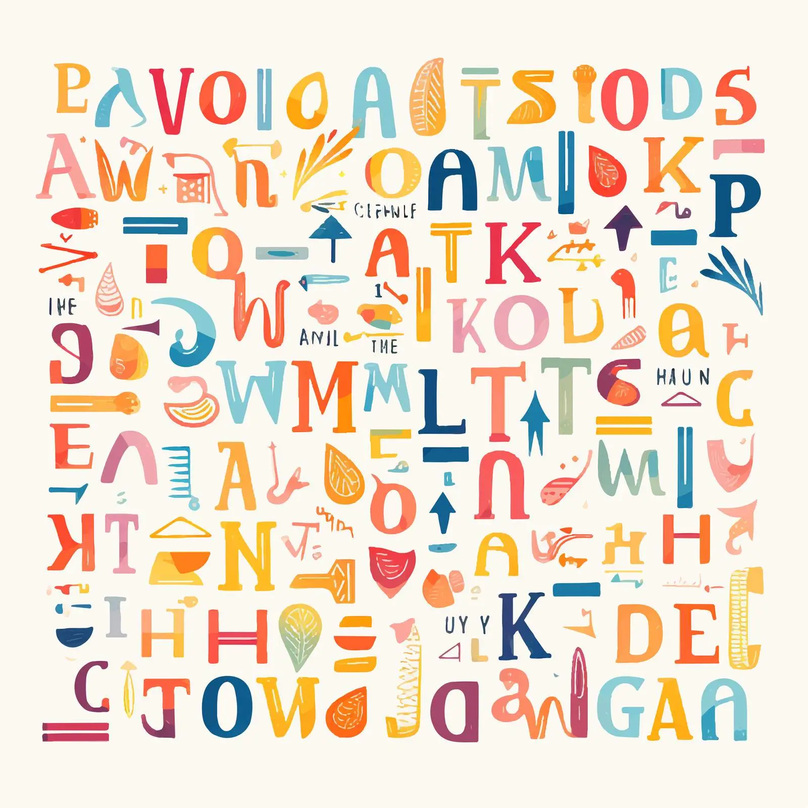 Hand-Drawn Decorative Latin and English Alphabet — free download from Dotvec