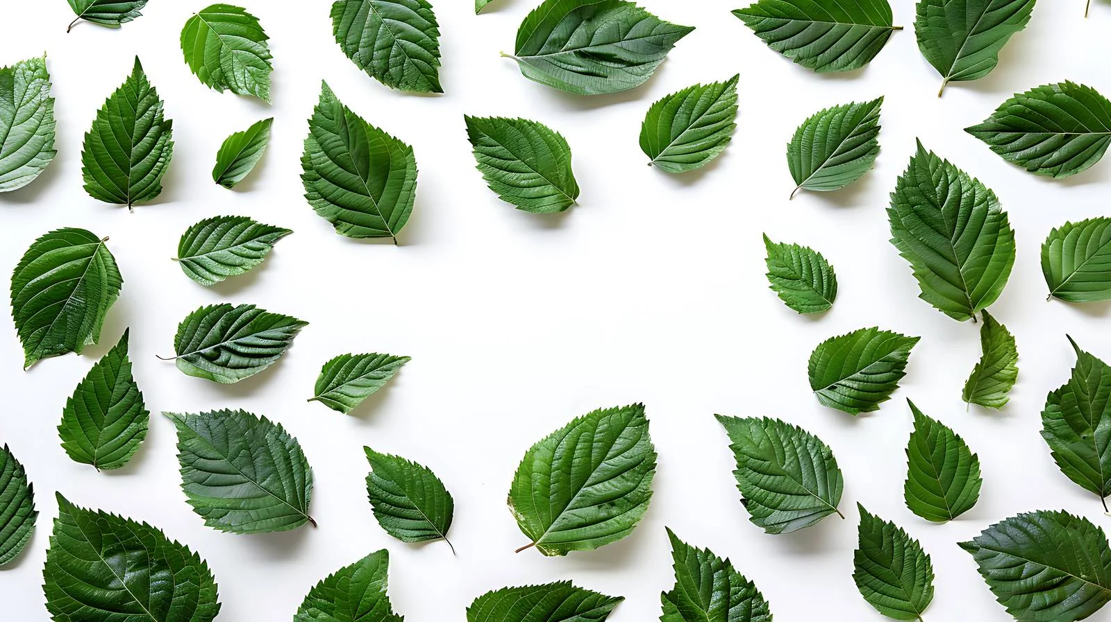 Green Leaves Creative Flat Lay Layout — free download from Dotvec