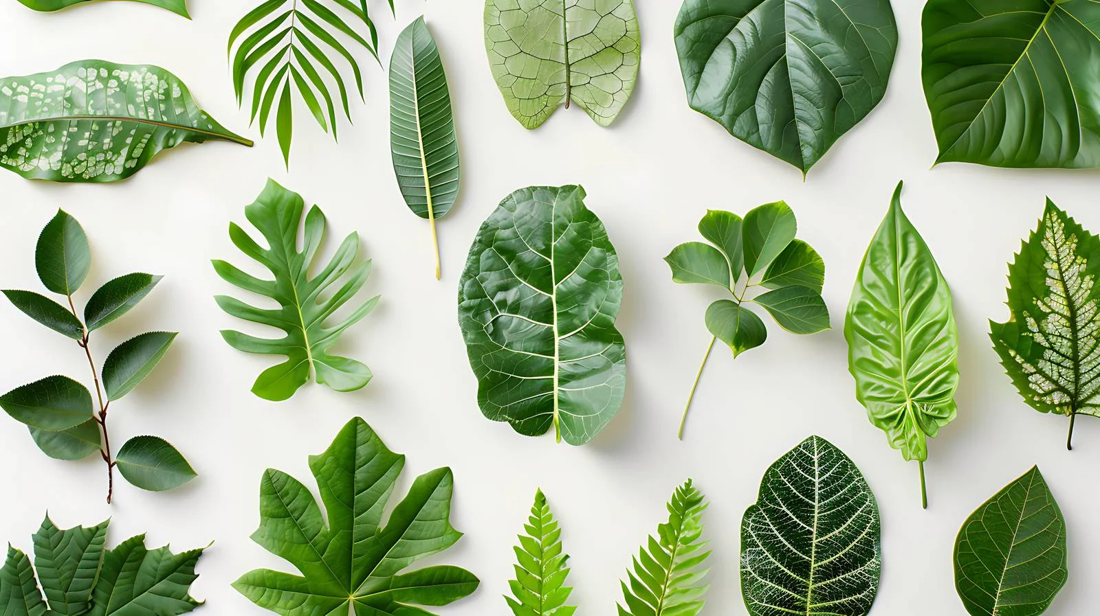 Green Leaves Flat Lay Design — free download from Dotvec