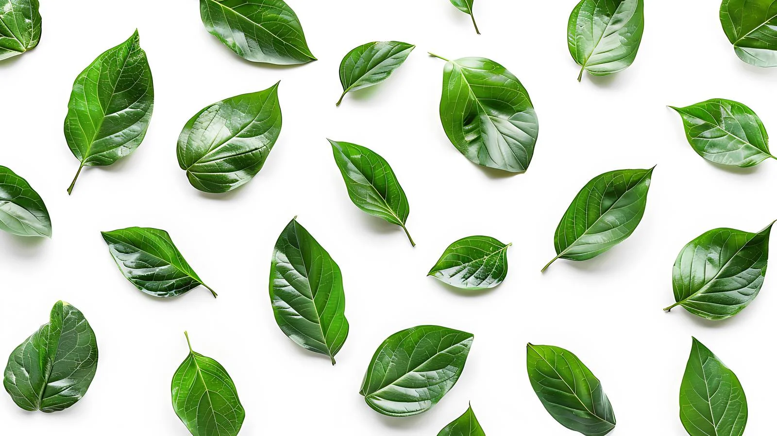 Green Leaves Flat Lay Nature Composition — free download from Dotvec