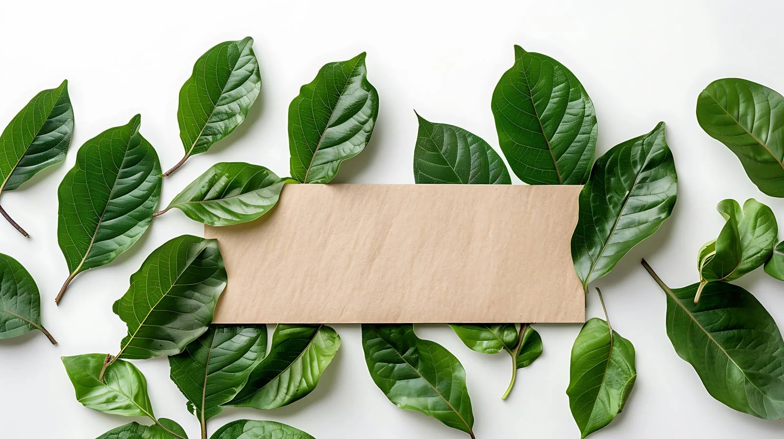 Green Leaves Paper Card Layout — free download from Dotvec