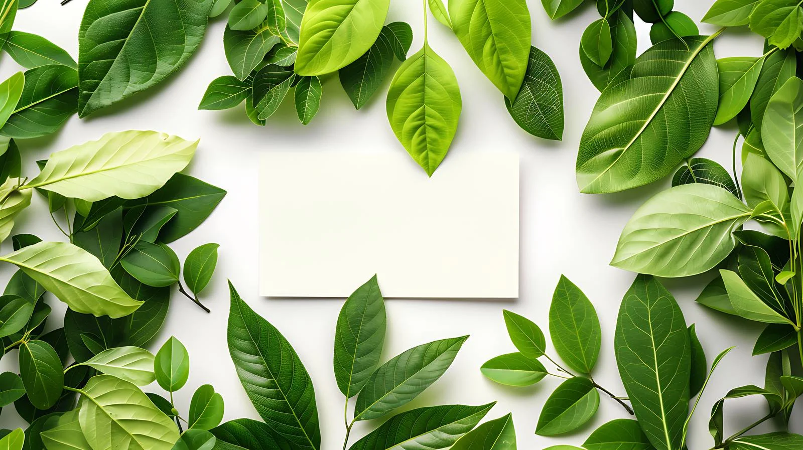 Green Leaves Layout with Paper Card — free download from Dotvec