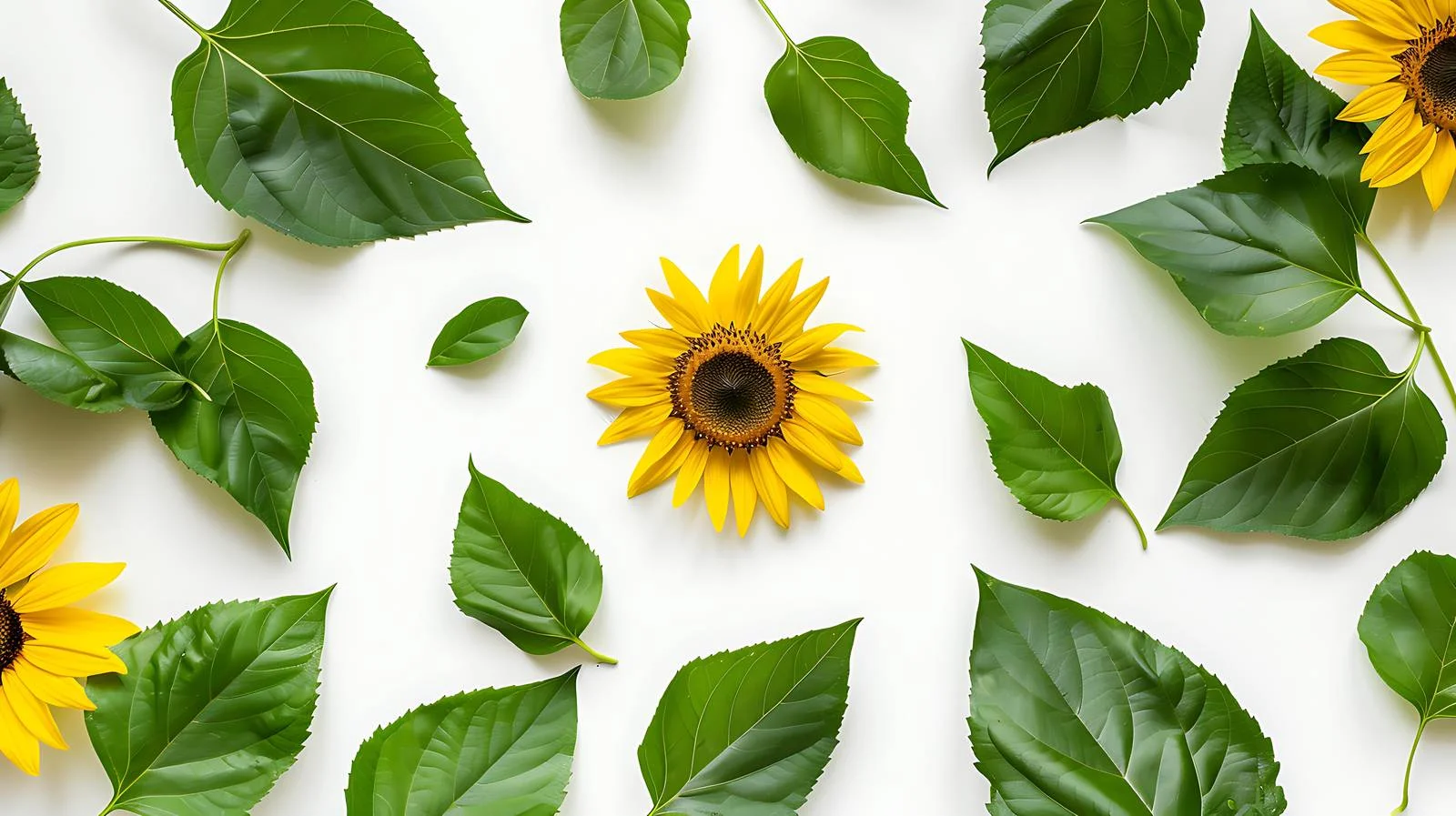 Sunflower Green Leaves Layout — free download from Dotvec