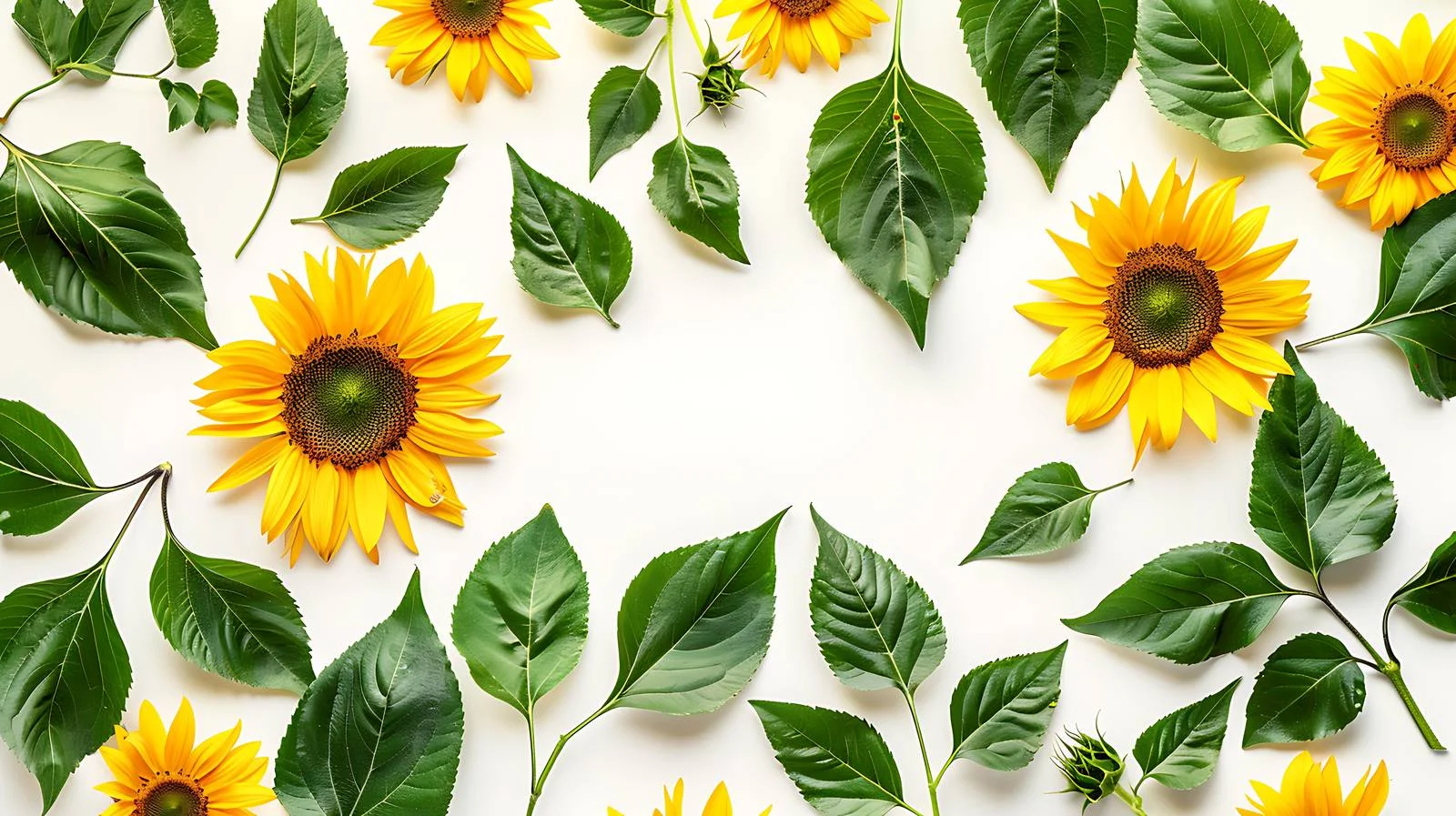 Sunflower Leaves Creative Layout — free download from Dotvec