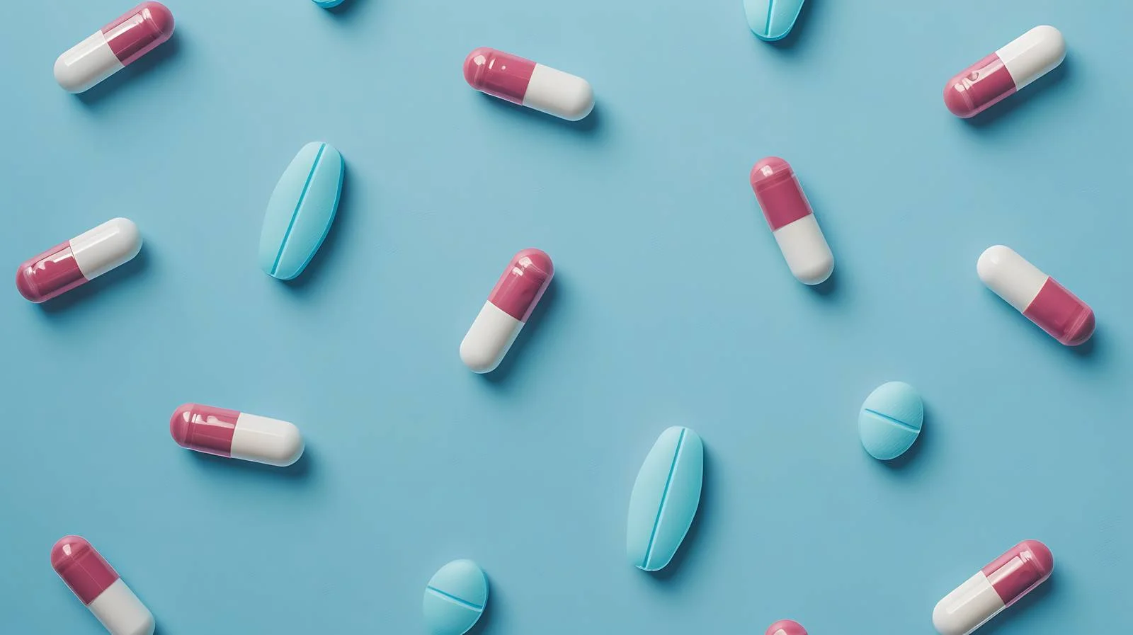 Medical Capsules on Blue Background — free download from Dotvec