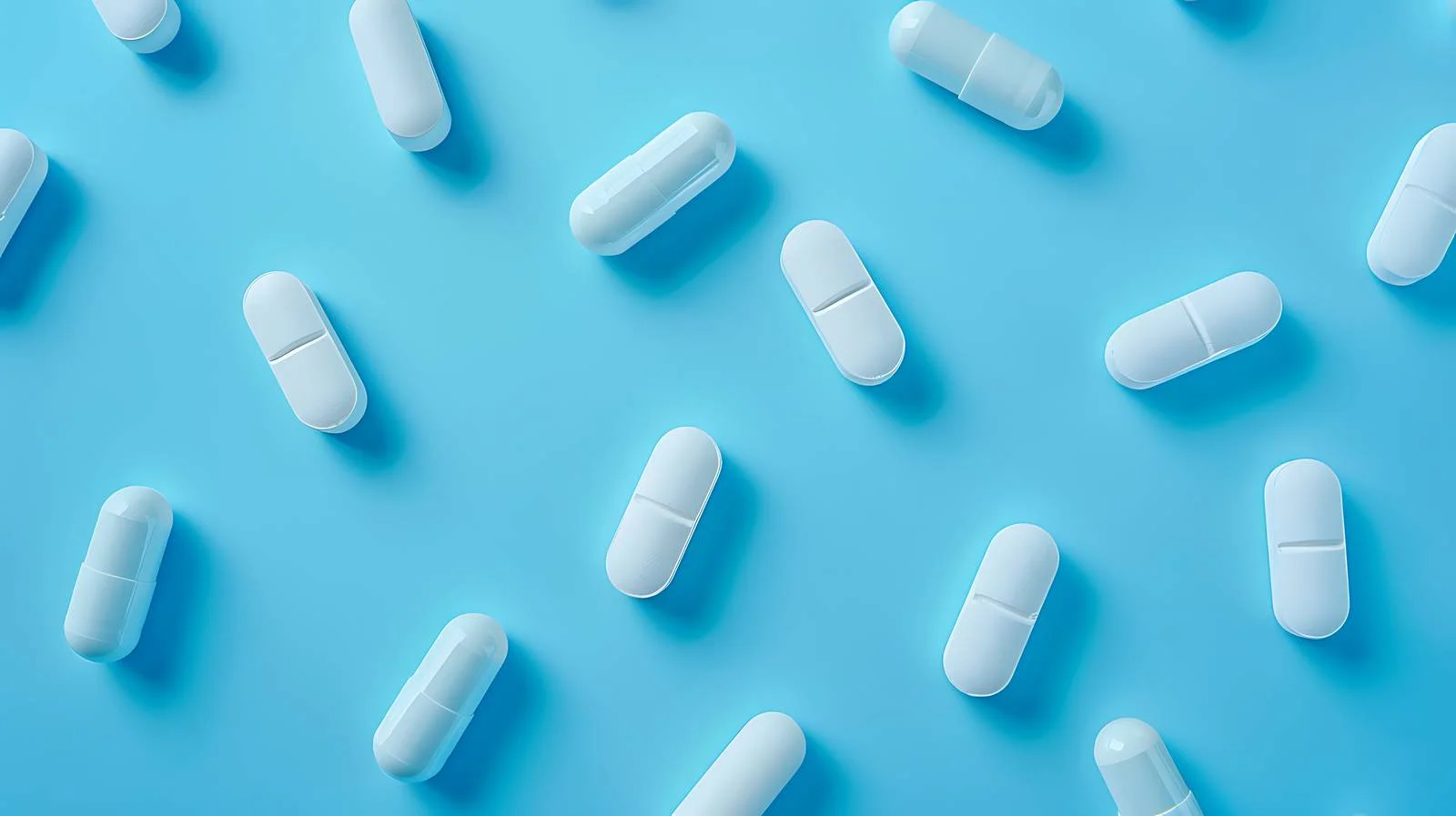 Medical Capsule Pills on Blue Background — free download from Dotvec