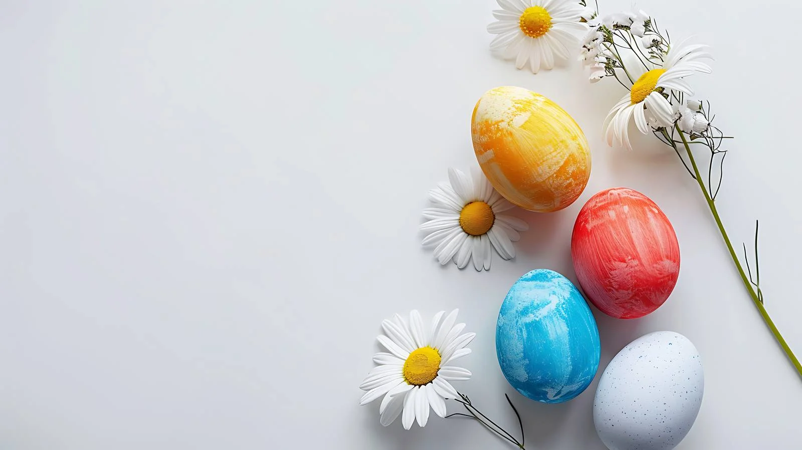 Vibrant Easter Eggs and Daisy Layout — free download from Dotvec