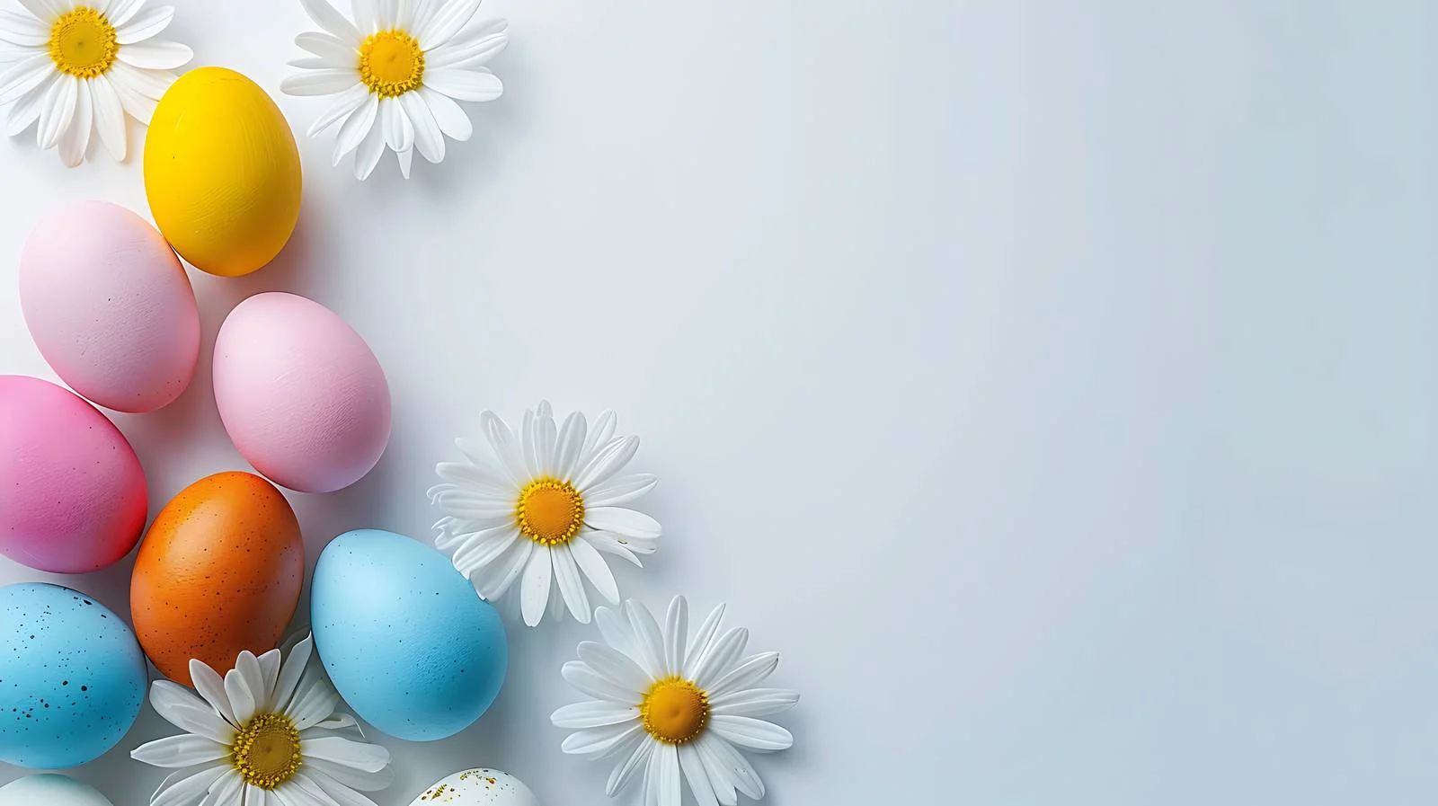 Colorful Easter Eggs and Daisy Layout — free download from Dotvec