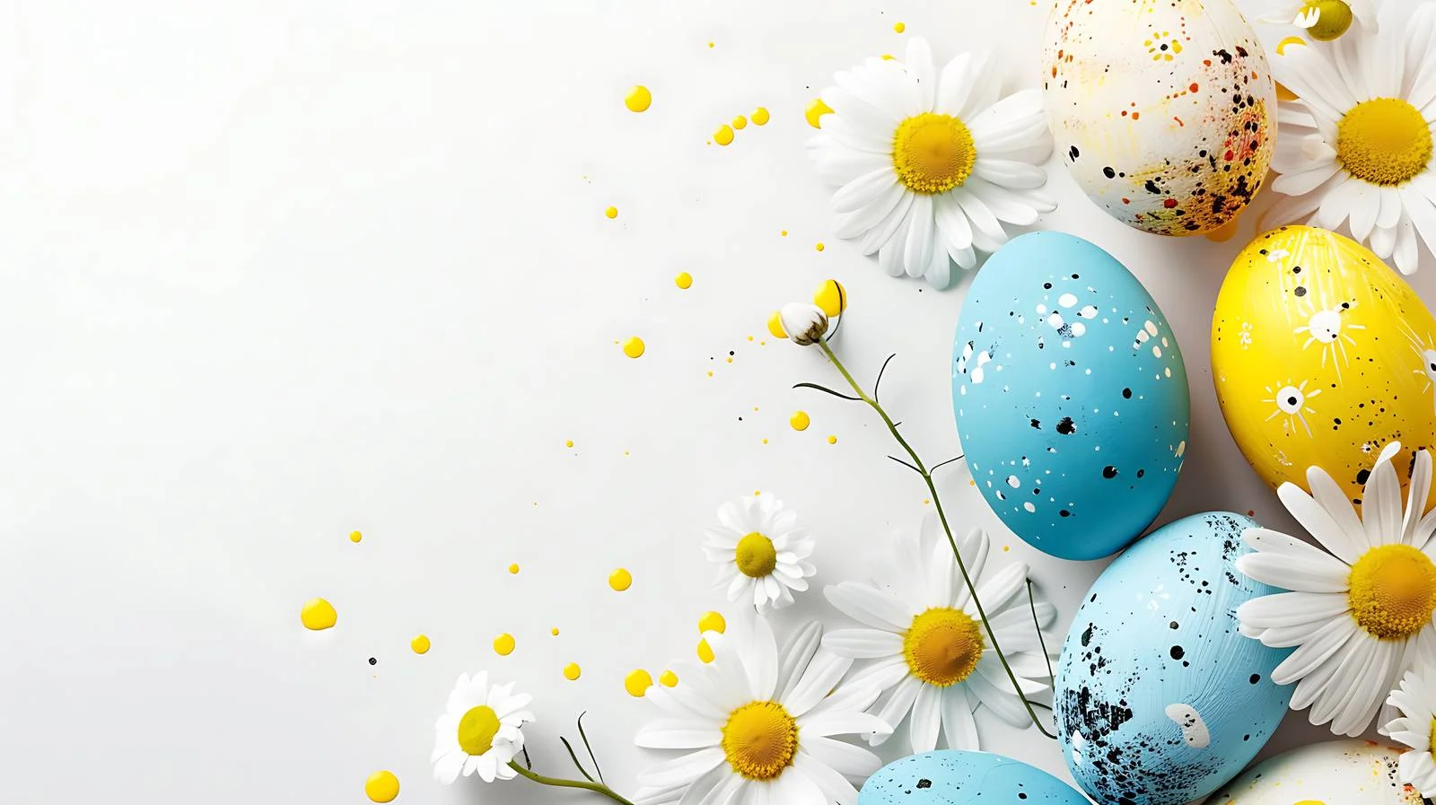 Vibrant Easter Egg and Daisy Layout — free download from Dotvec
