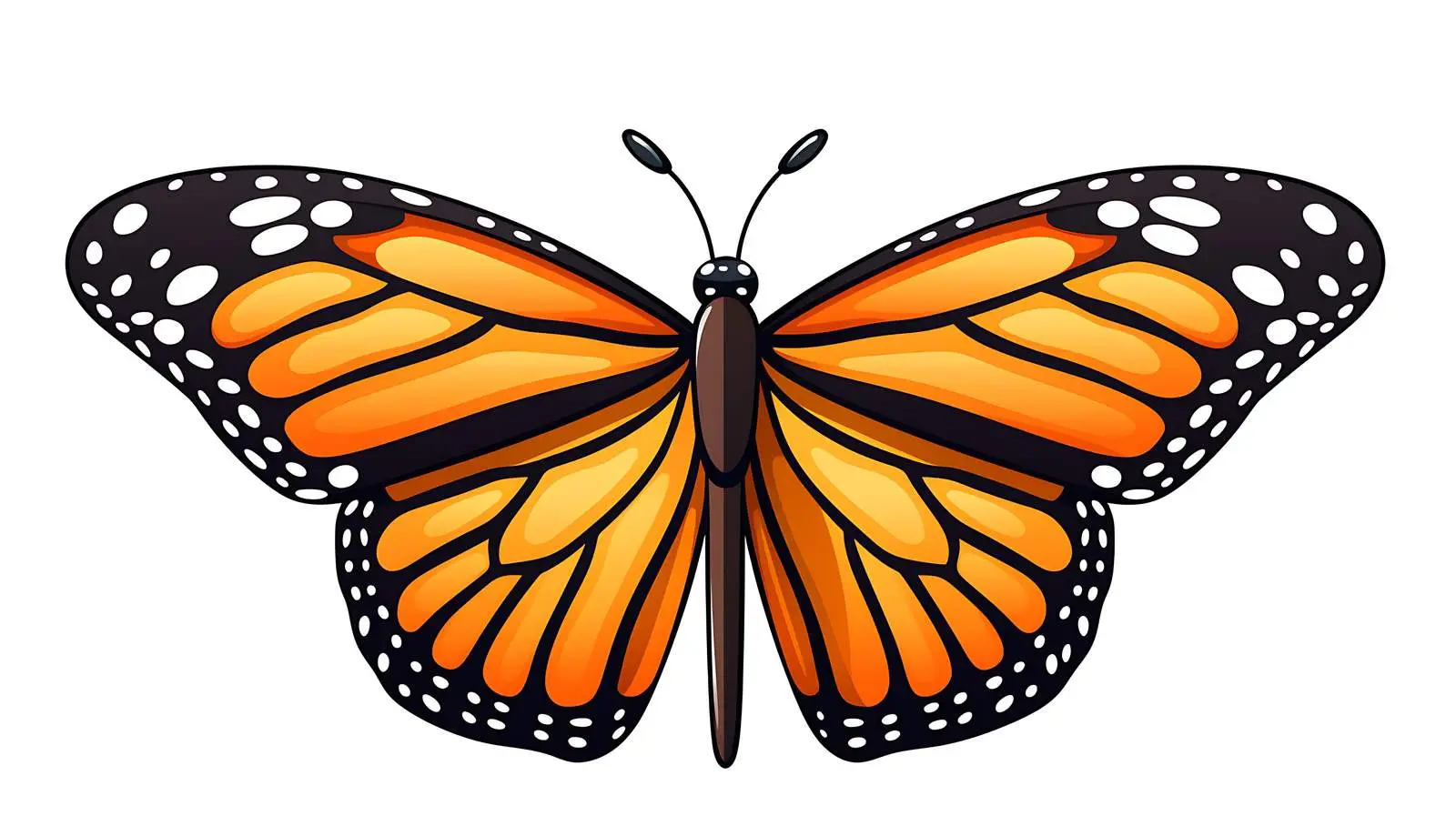 Monarch Butterfly Cartoon Icon Vector Illustration — free download from Dotvec