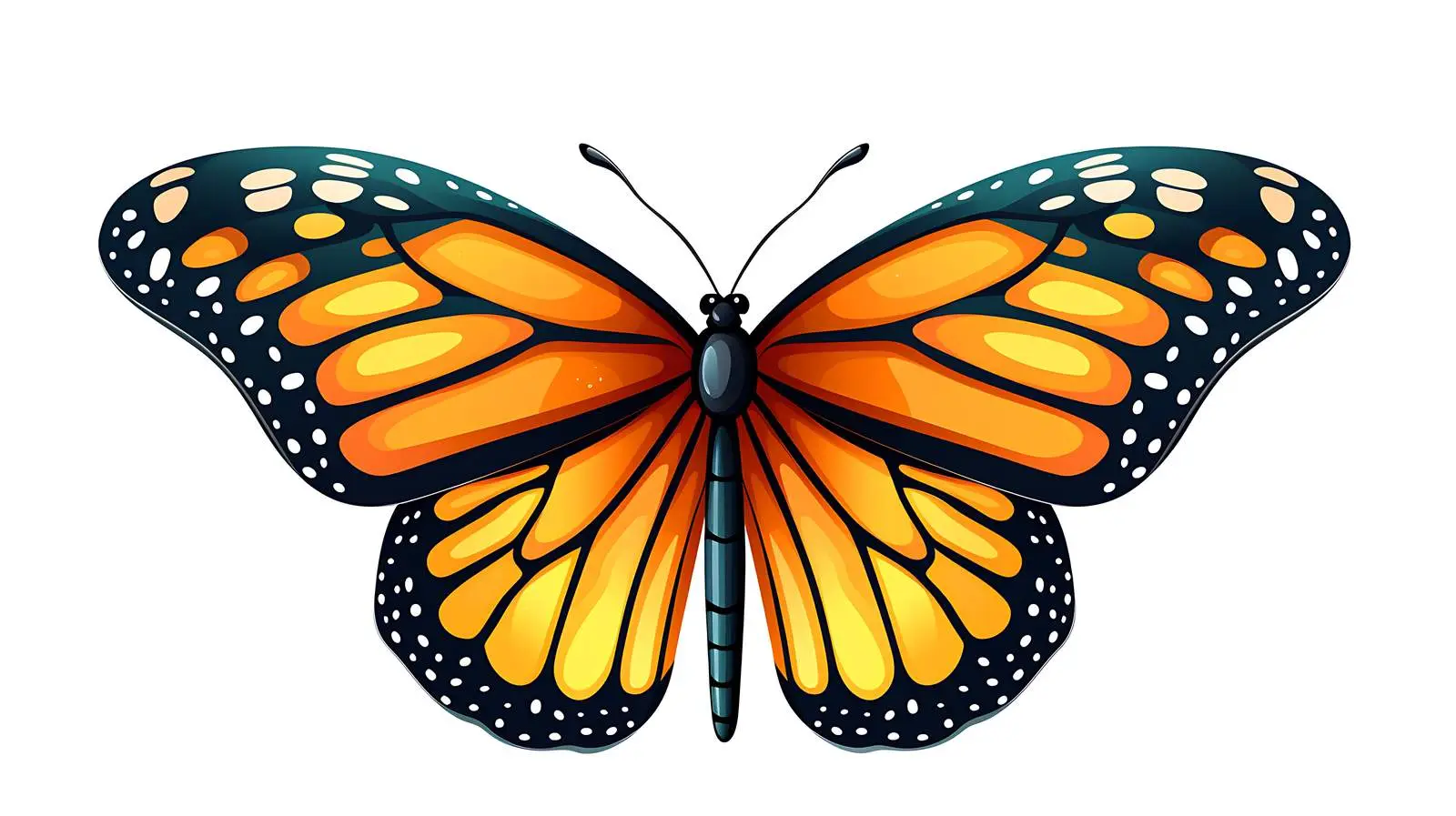 Monarch Butterfly Cartoon Illustration — free download from Dotvec