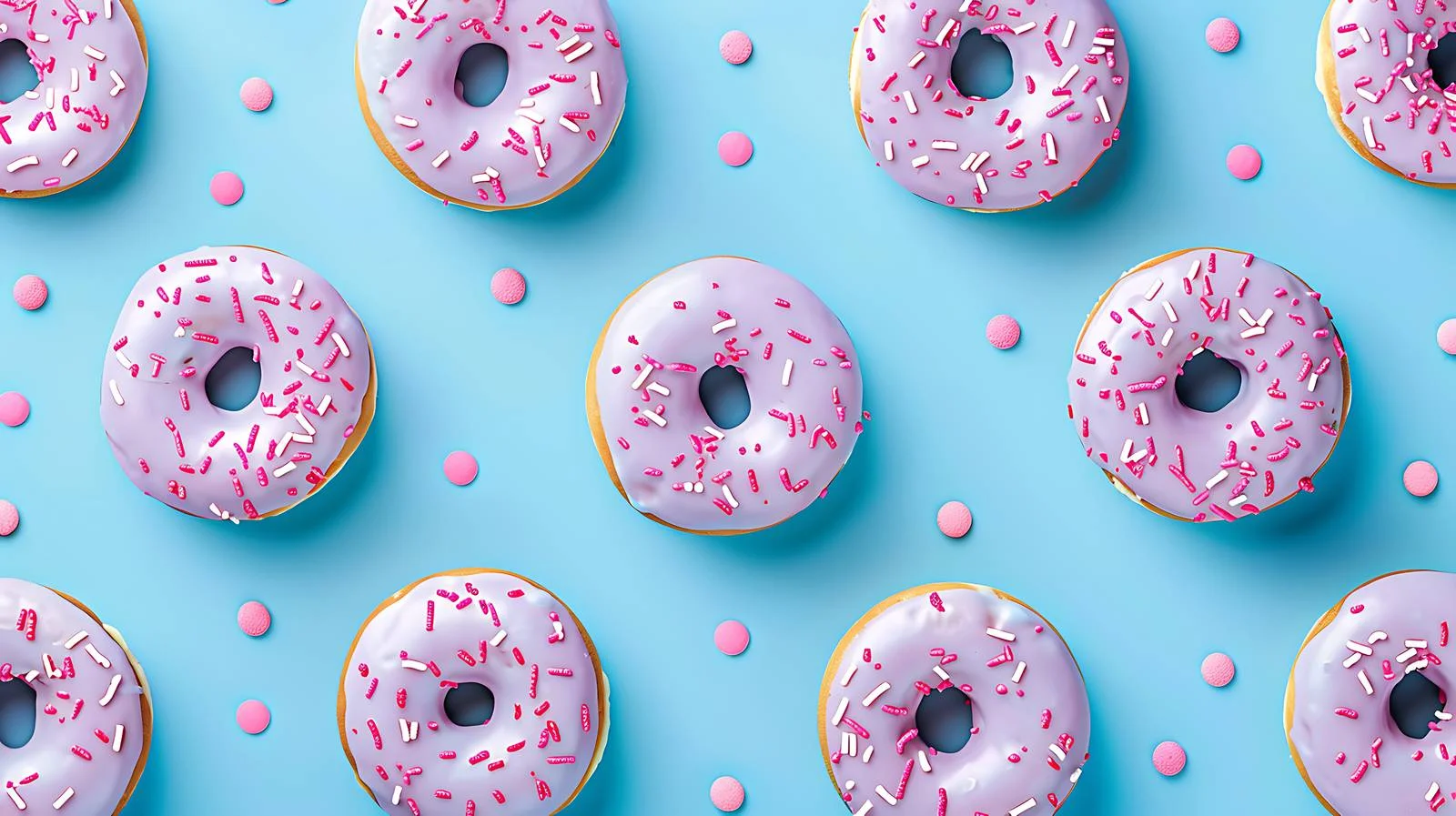 Donut Pattern on Blue Background — free download from Dotvec