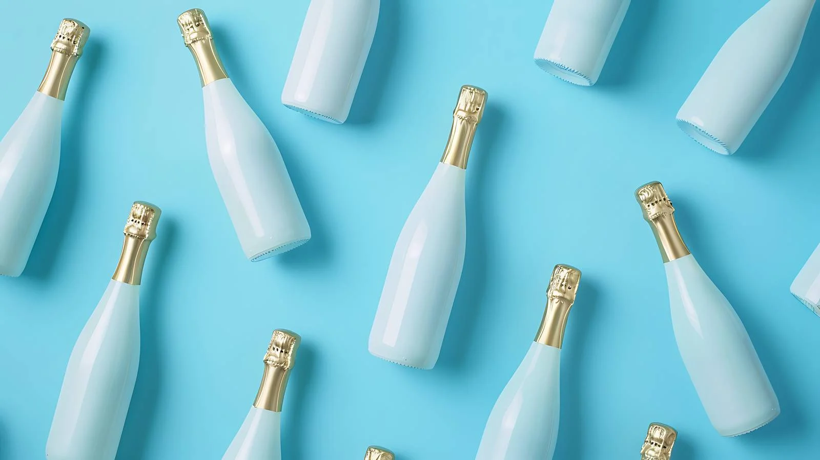 Elegant Champagne Bottle on Blue Pattern — free download from Dotvec