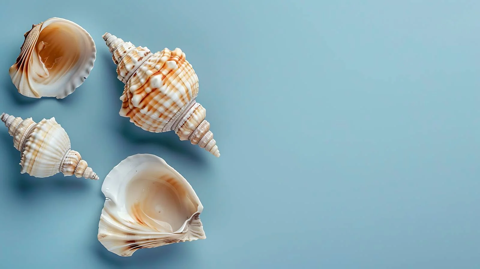 Seashell Composition on Blue Background — free download from Dotvec