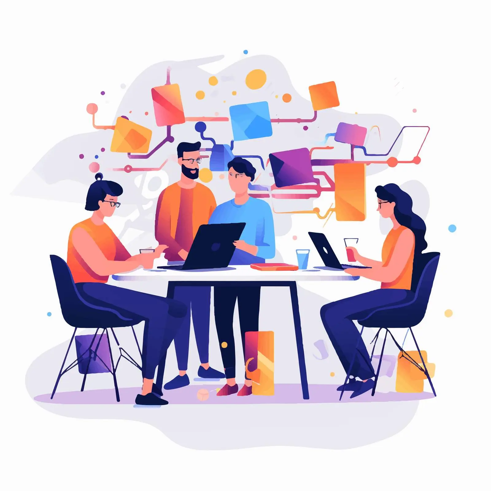 Creative Studio Team Collaborating Effectively – free synergy image from Dotvec