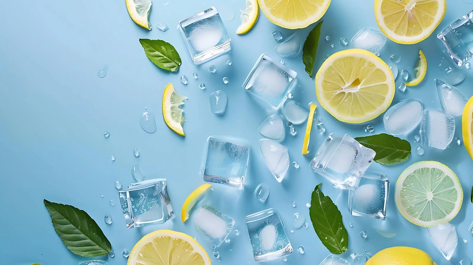 Vibrant Summer Lemon Leaf Composition — free download from Dotvec