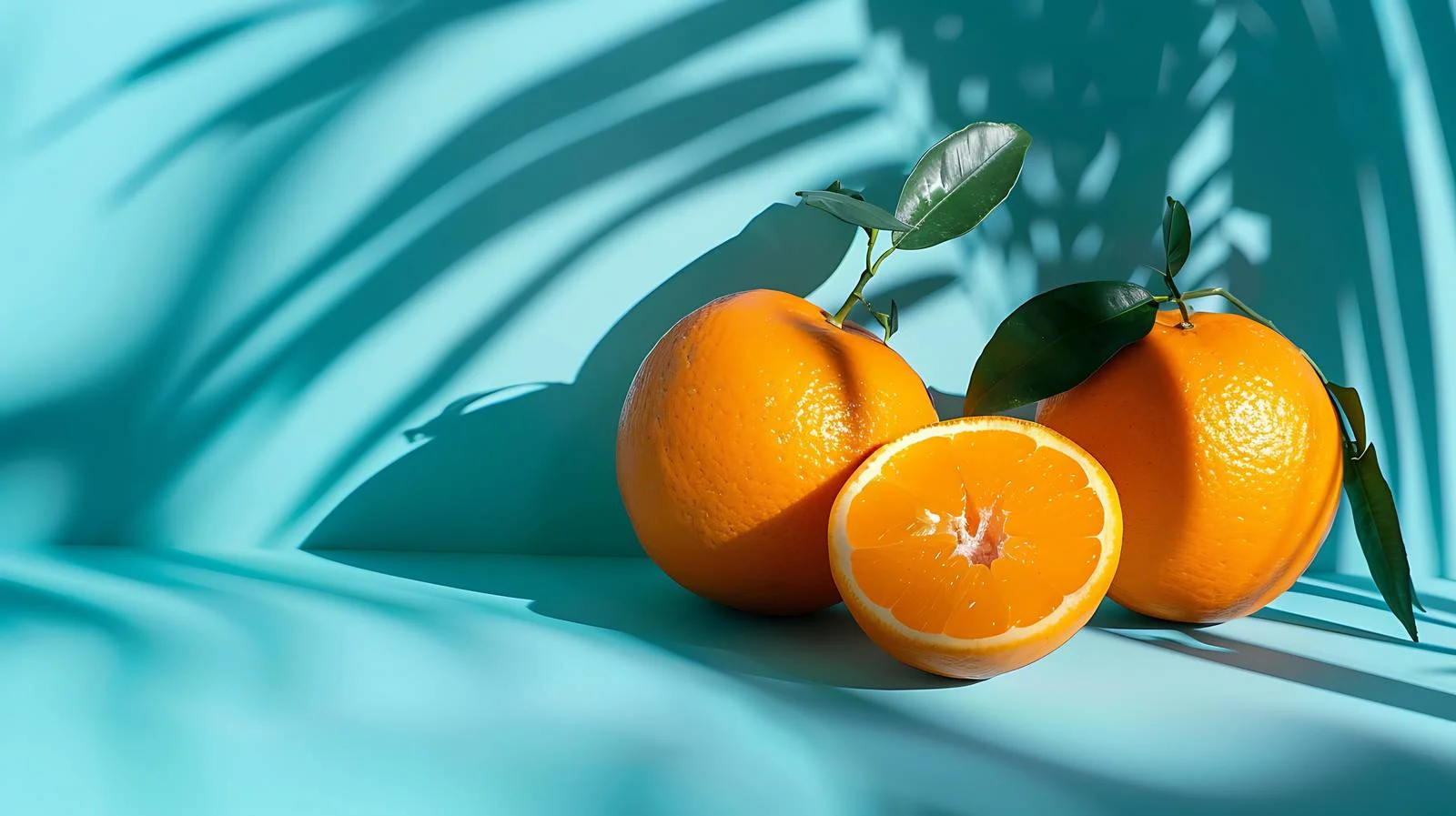 Vibrant Summer Citrus on Blue Background — free download from Dotvec