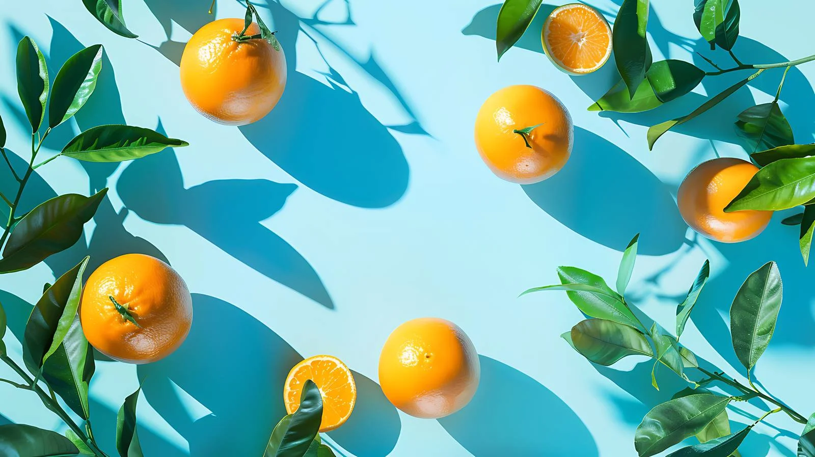 Vibrant Summer Citrus Concept on Blue Background — free download from Dotvec