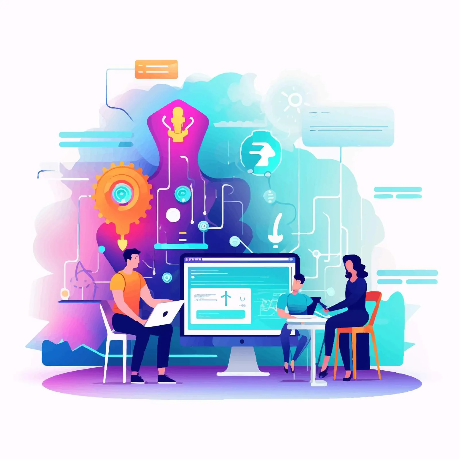 Creative Team Collaboration in Web Design — free download from Dotvec