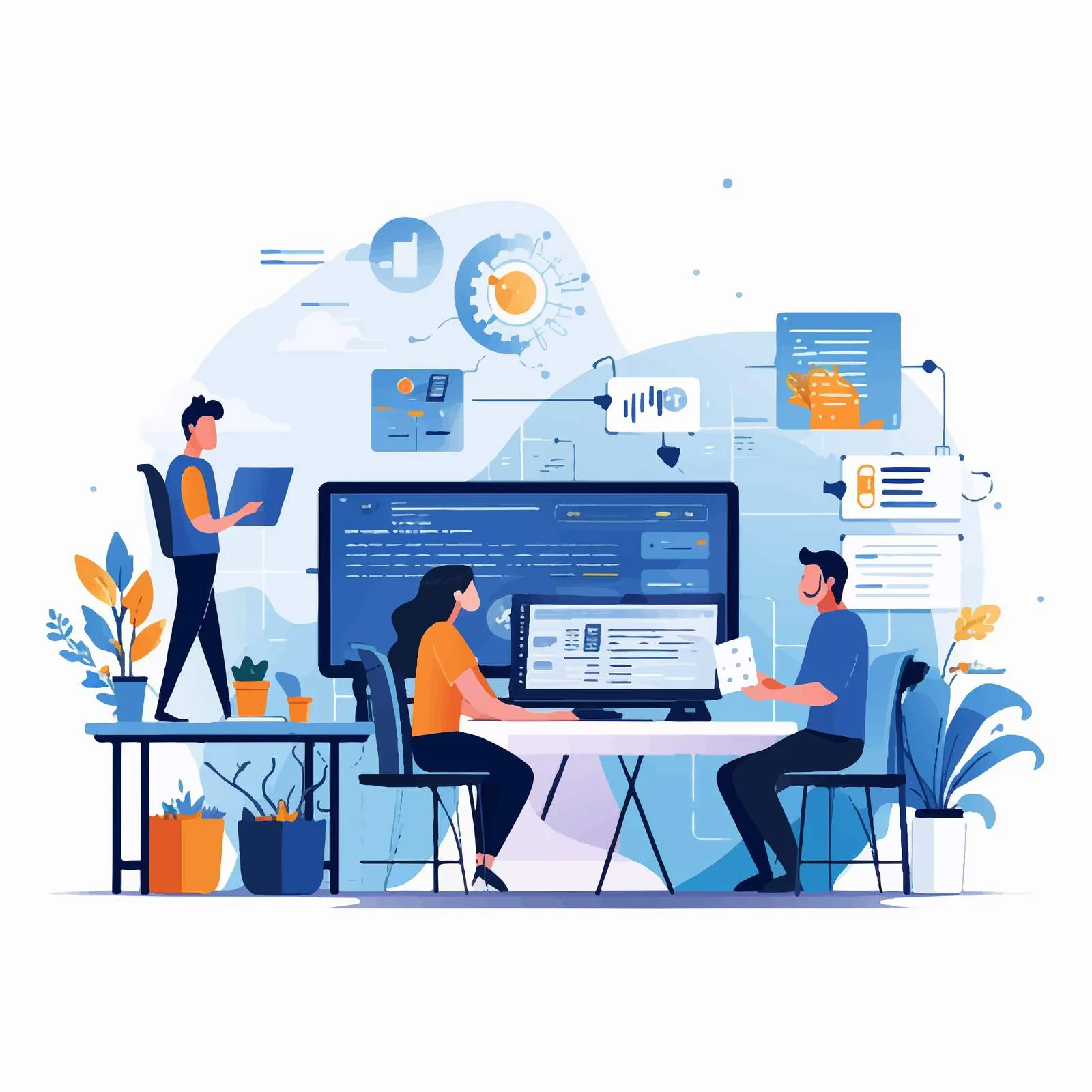 Creative Team Collaboration in Web Design and Development – free creative solutions image from Dotvec