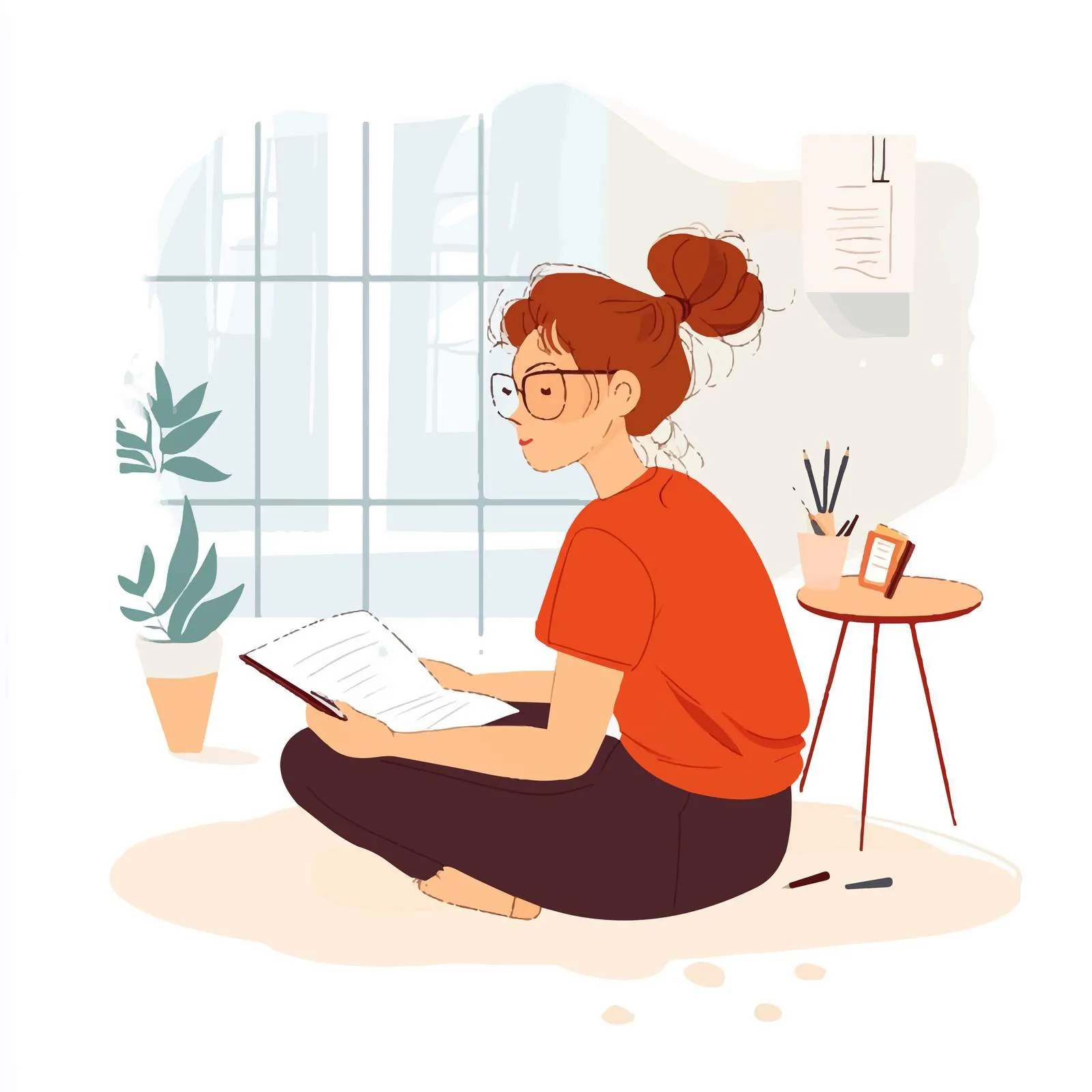 Creative Young Woman Writing and Thinking — free download from Dotvec