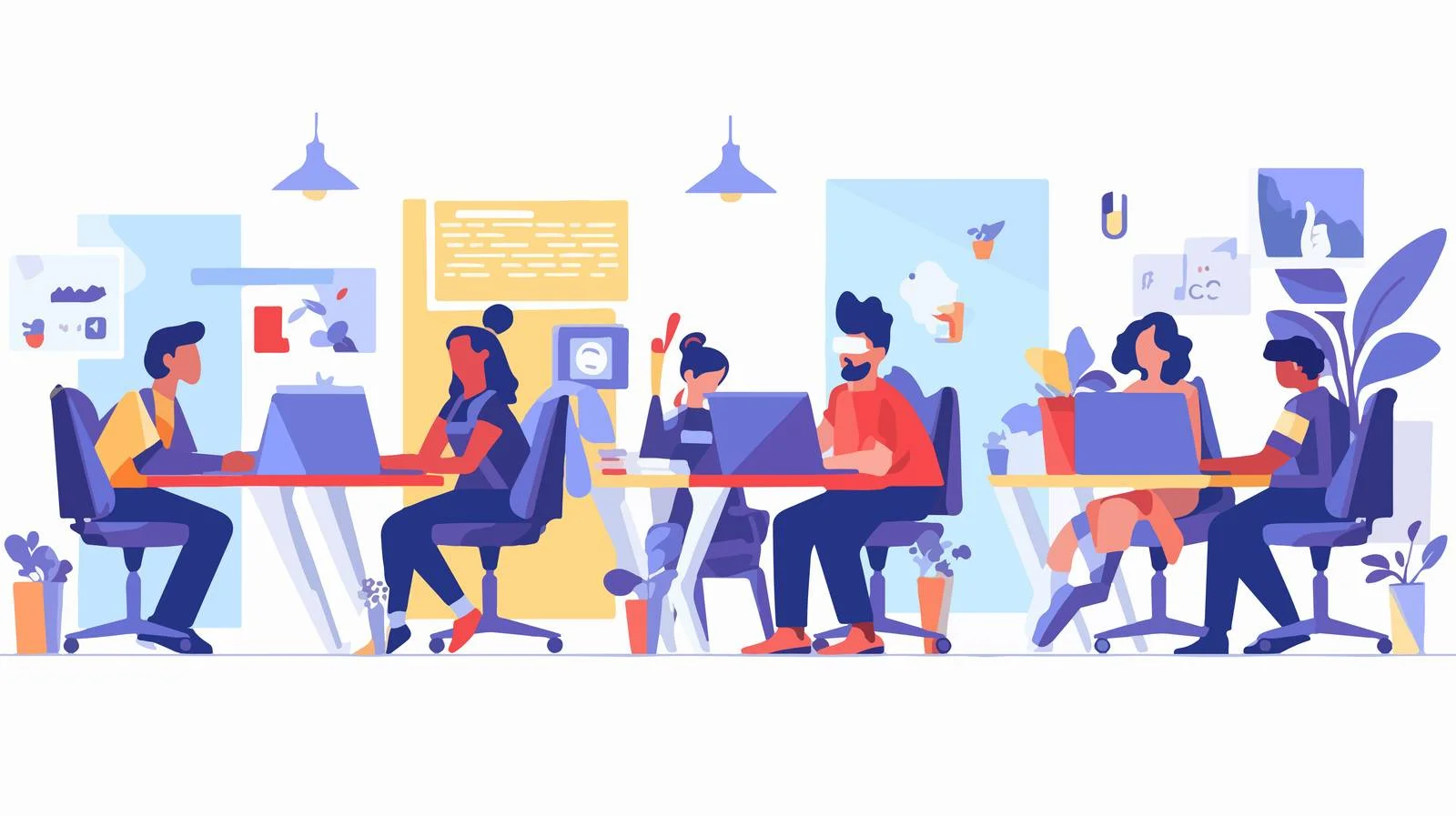 Collaborative Team Using Computers and Laptops — free download from Dotvec