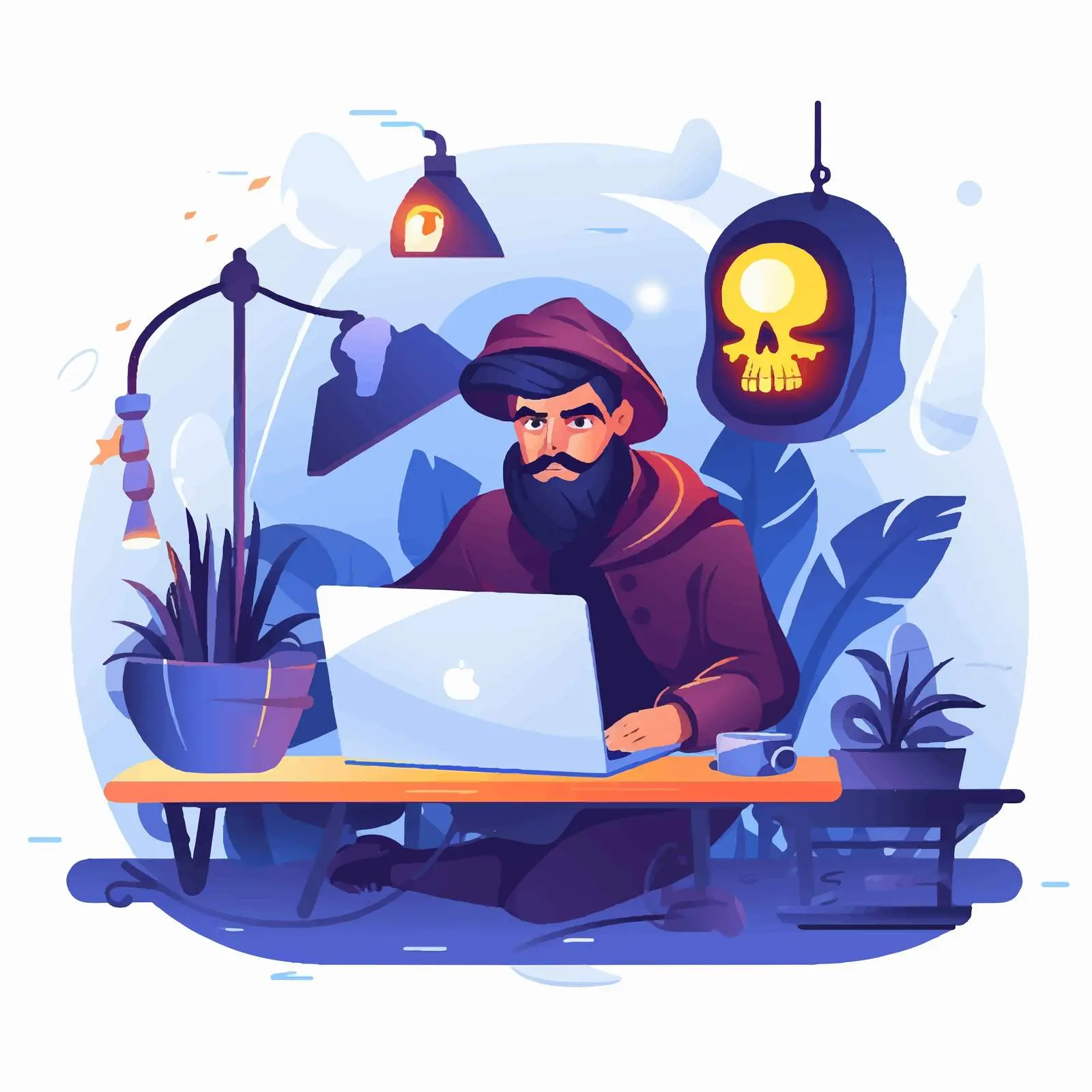 Creator Working at Desk: An Artistic Representation — free download from Dotvec