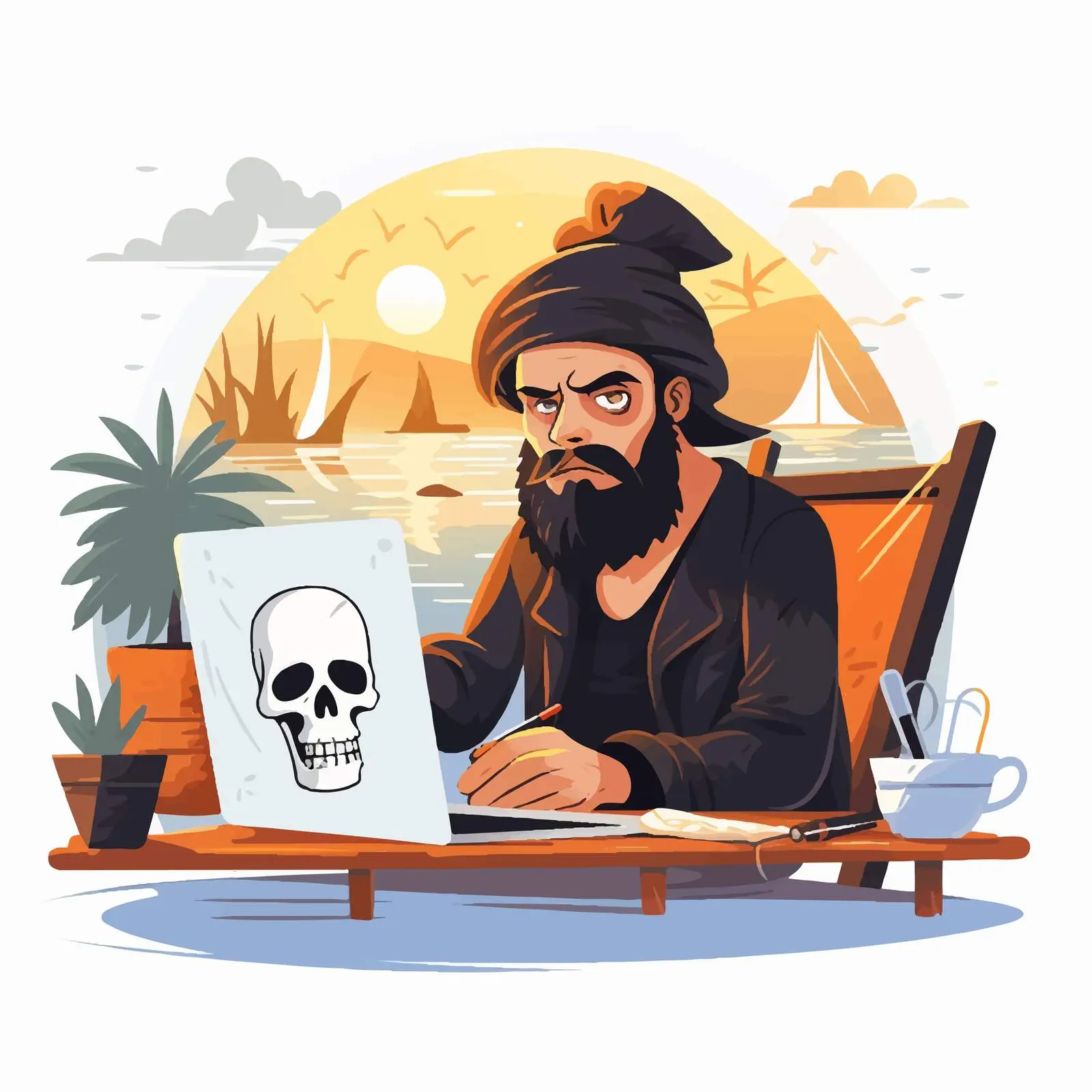 Creative Individual Working at Desk — free download from Dotvec