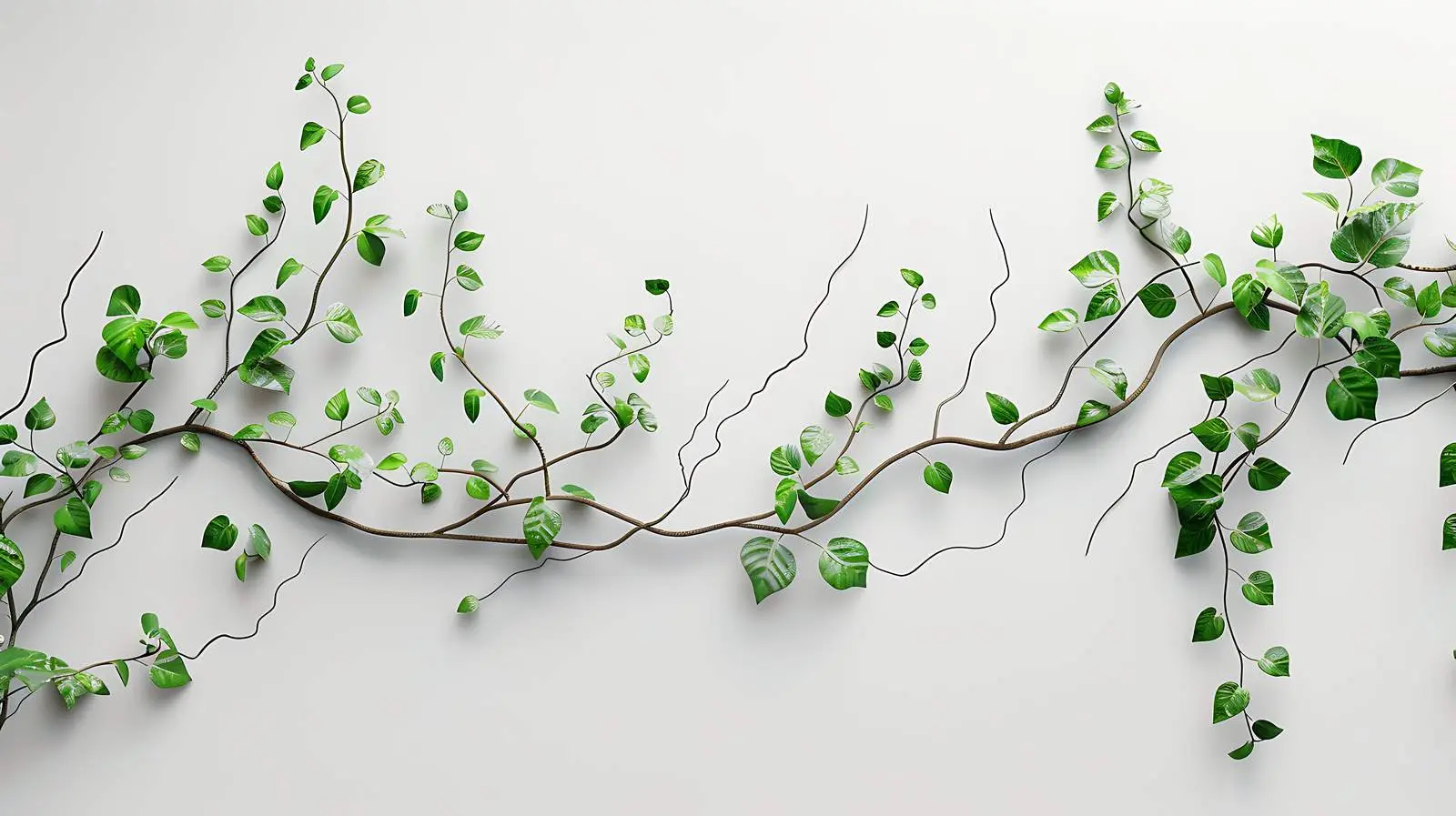 Creeper Branches on Grey Wall Isolated on White – free vine image from Dotvec