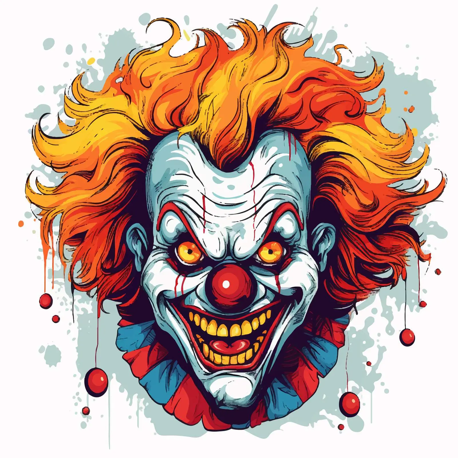 Creepy Cartoon Clown Character Illustration Vector — free download from Dotvec