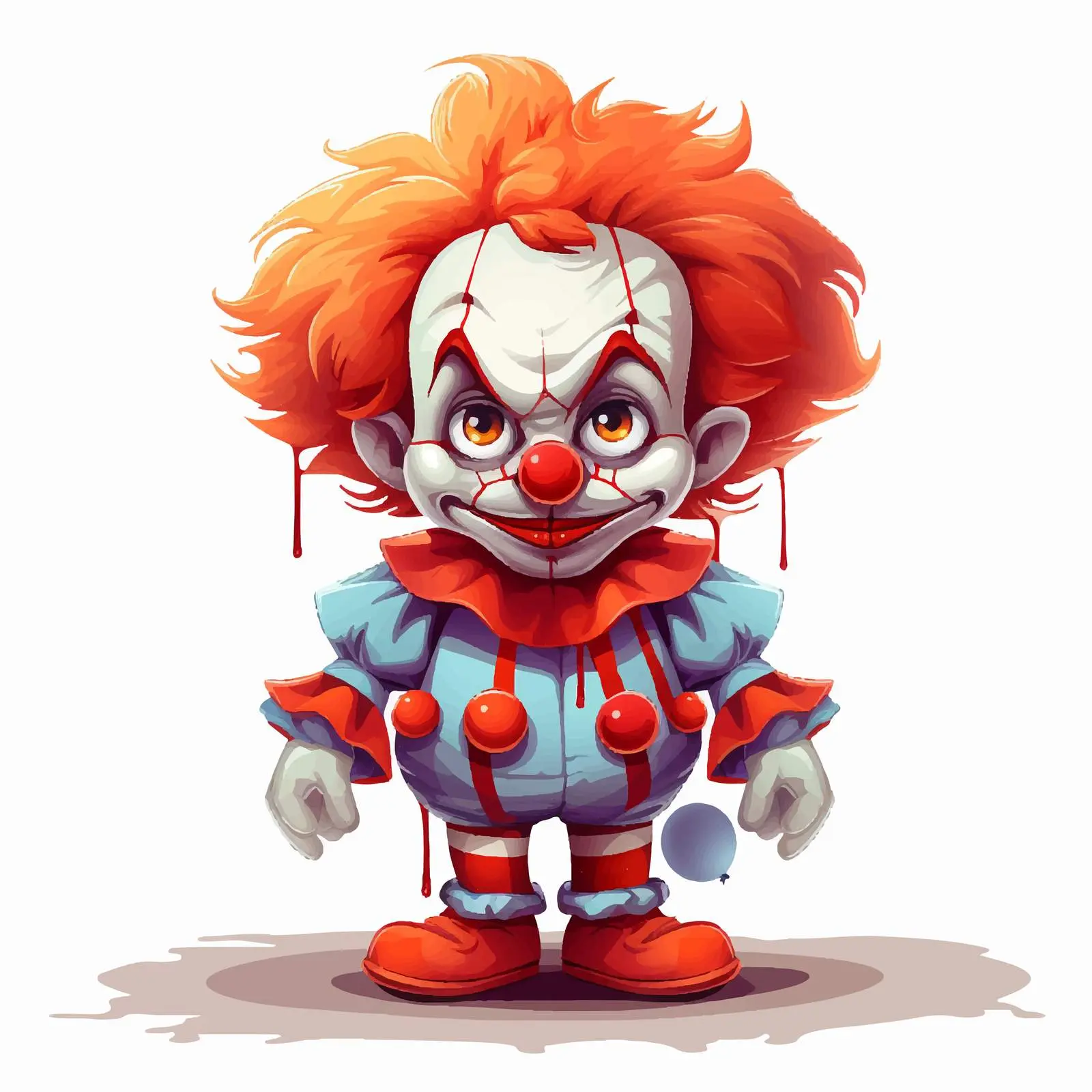 Creepy Cartoon Clown Character Illustration Vector — free download from Dotvec