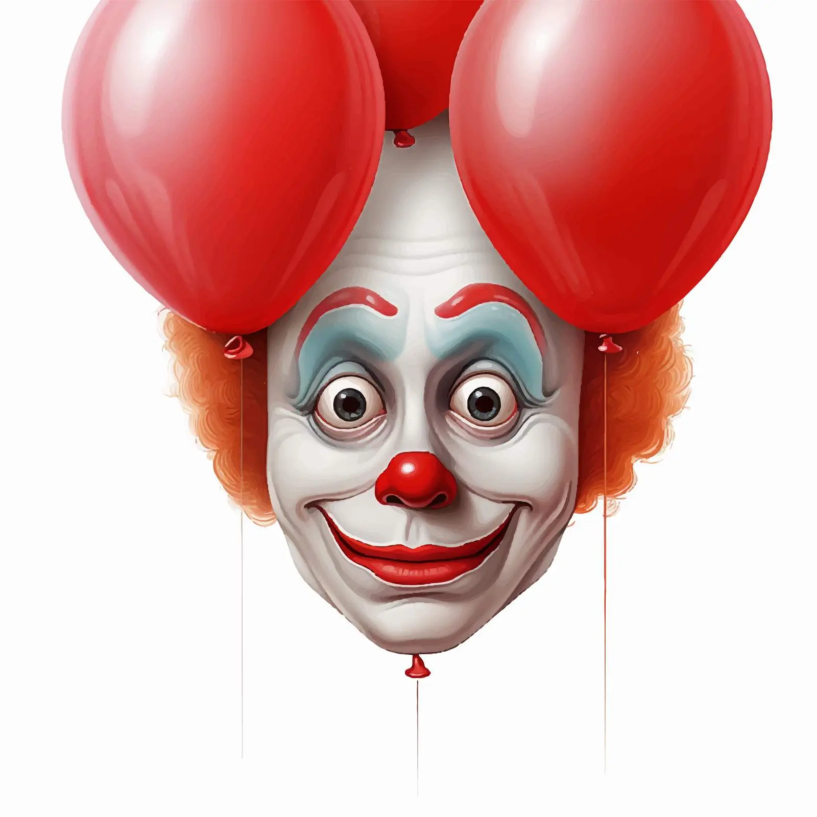 Creepy Clown Face Behind Balloon Illustration – free clown face image from Dotvec