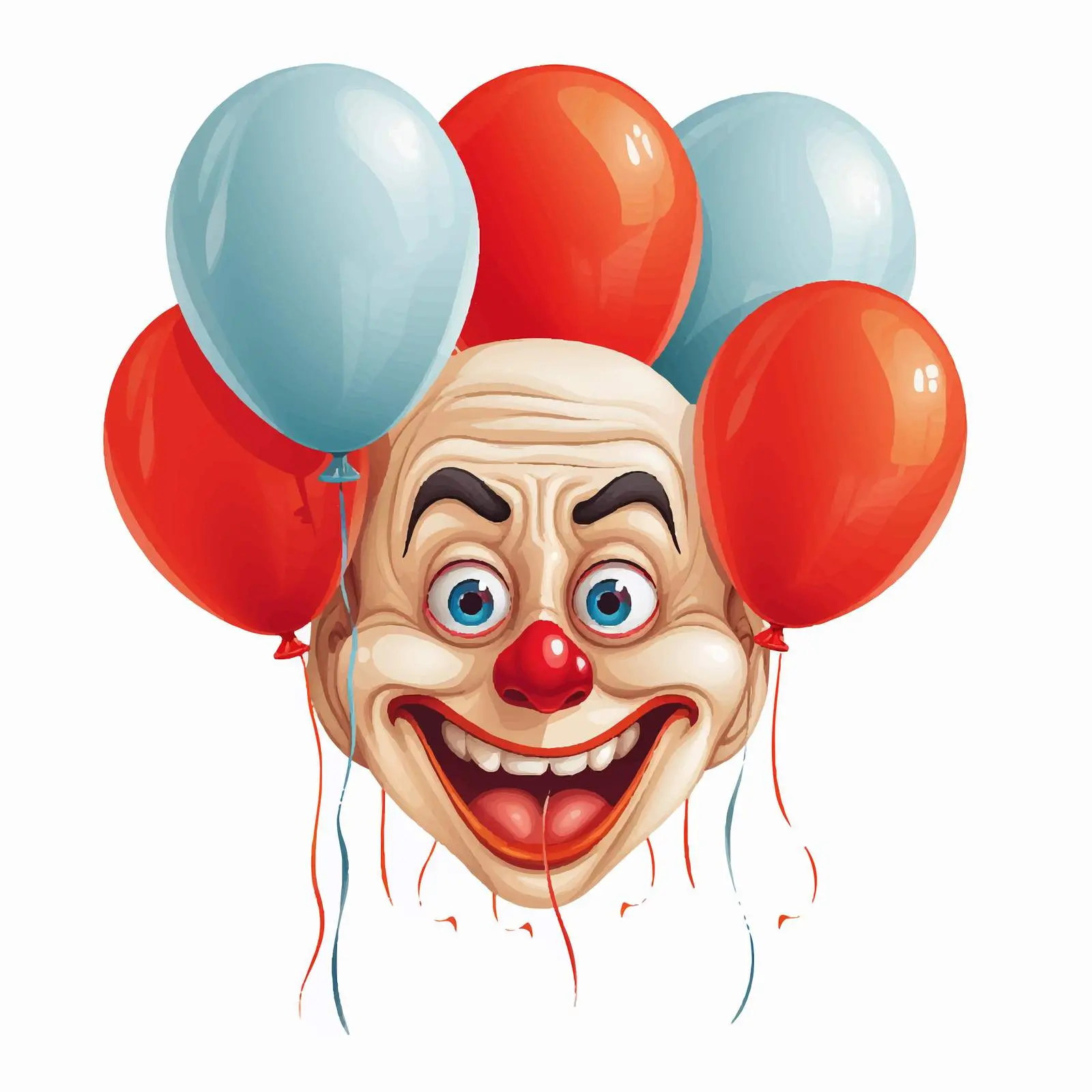 Creepy Clown Face Peeking from Balloon Vector — free download from Dotvec