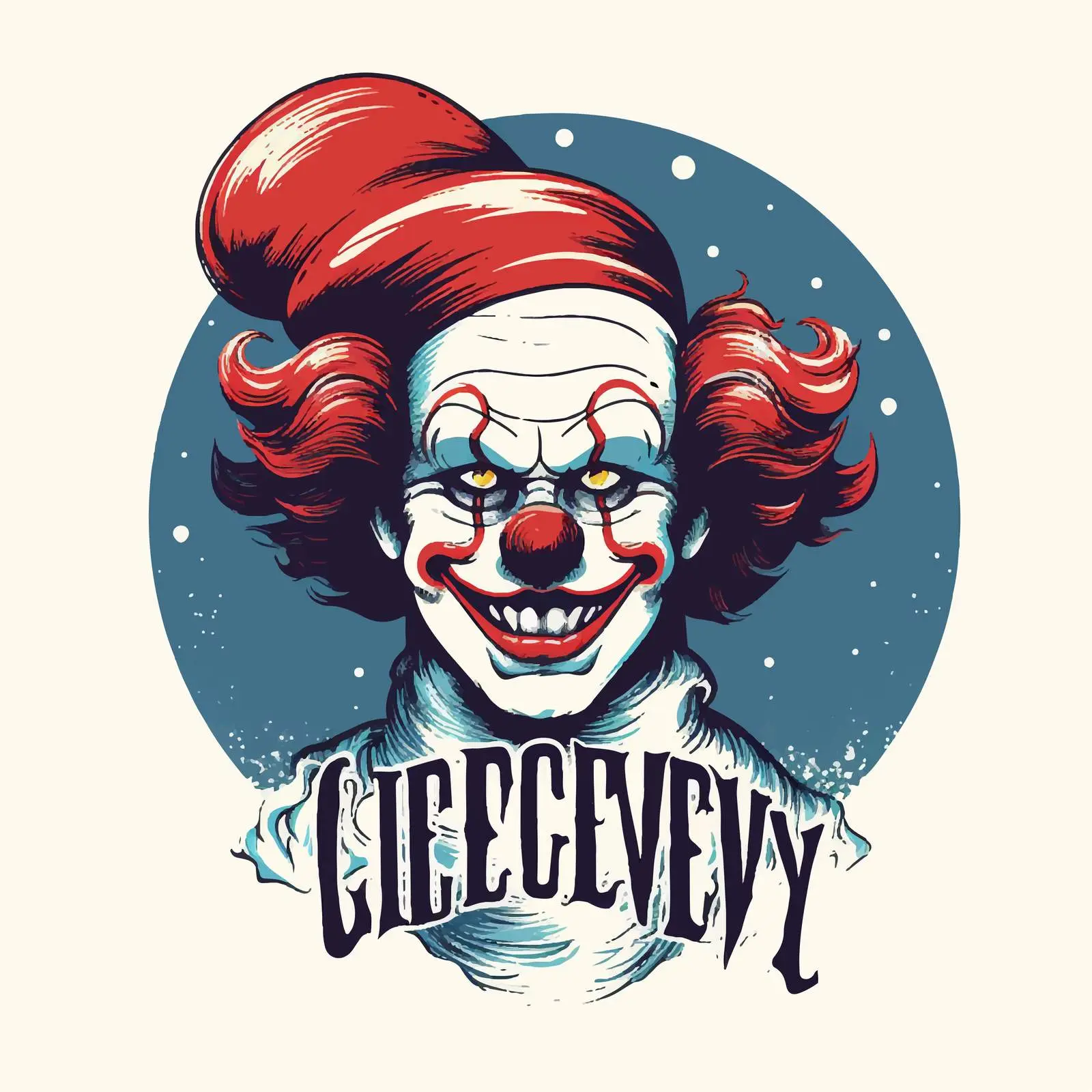 Creepy Clown Silhouette Vector Poster Design — free download from Dotvec