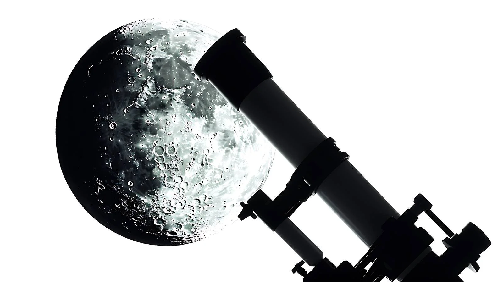 Moon observed through astronomy scope at night — free download from Dotvec