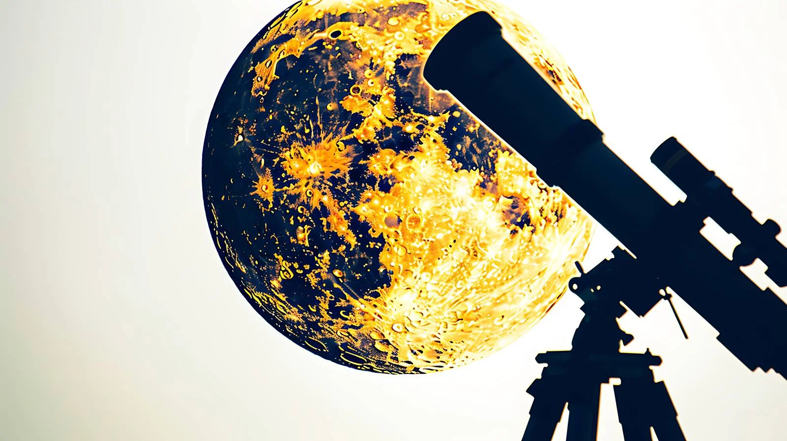 Glimpse of Crescent Moon via Astronomy Telescope — free download from Dotvec