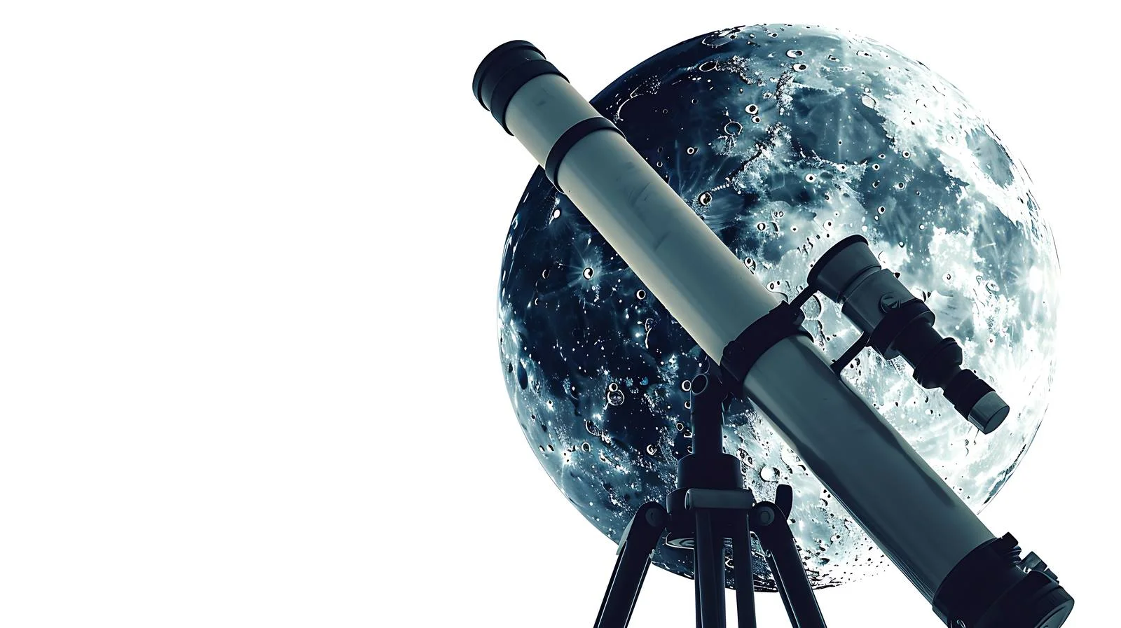 Lunar observation via astronomy telescope at night — free download from Dotvec