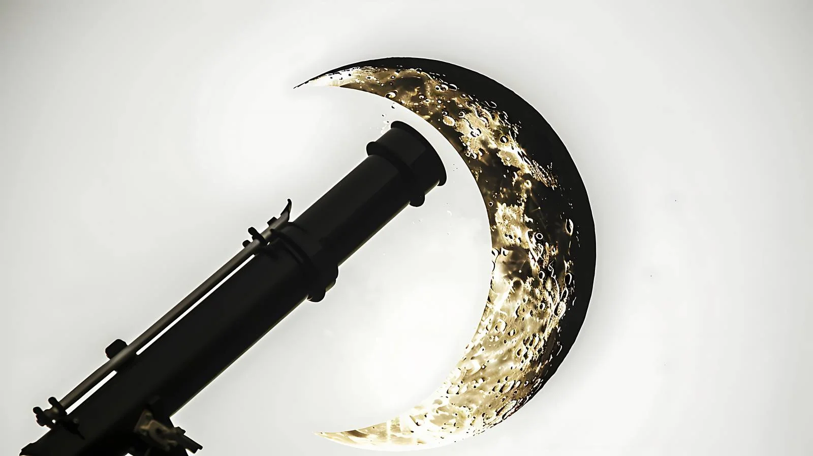 Astro-telescope view of Crescent Moon — free download from Dotvec